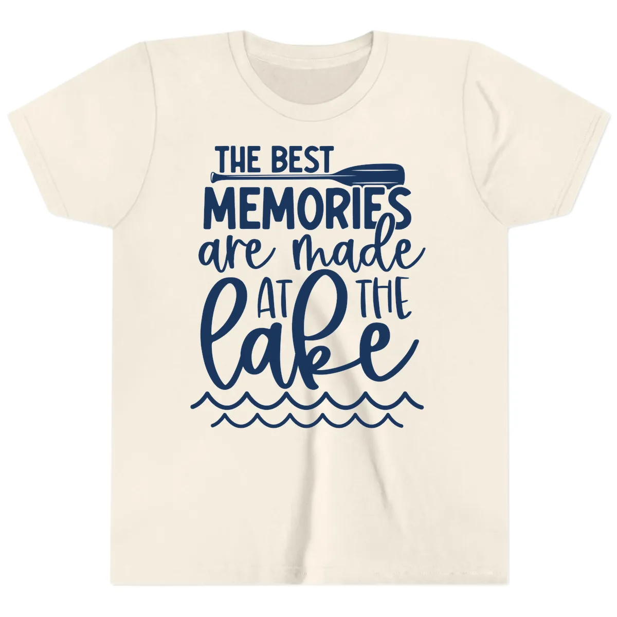 The Best Memories Are Made At The Lake Youth T-Shirt in Natural