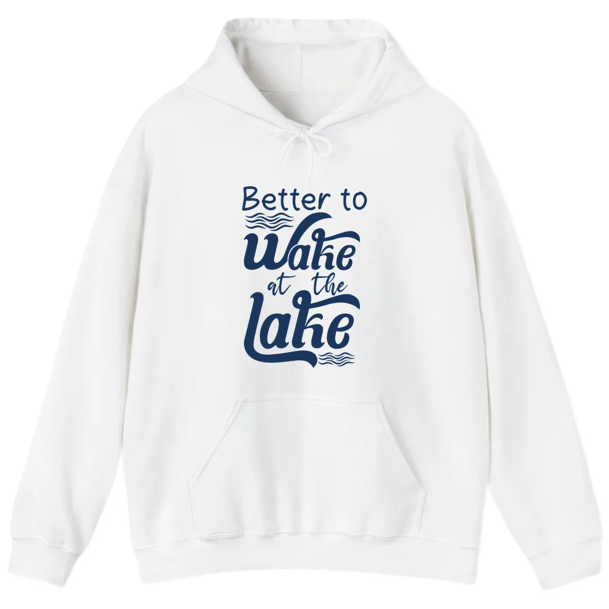 Better to Wake at the Lake Hoodie in White