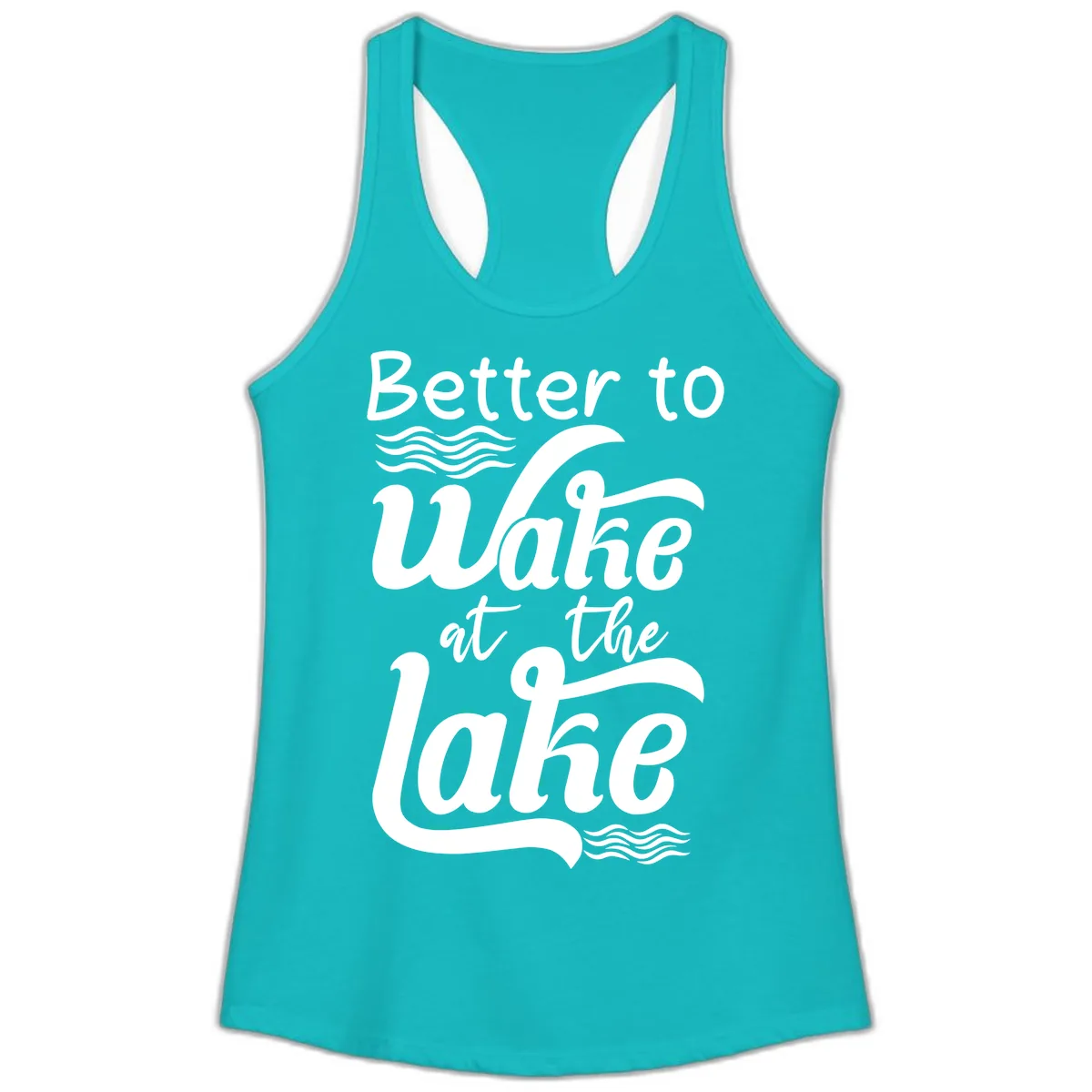 Better to Wake at the Lake Ladies Tank in Tahiti Blue