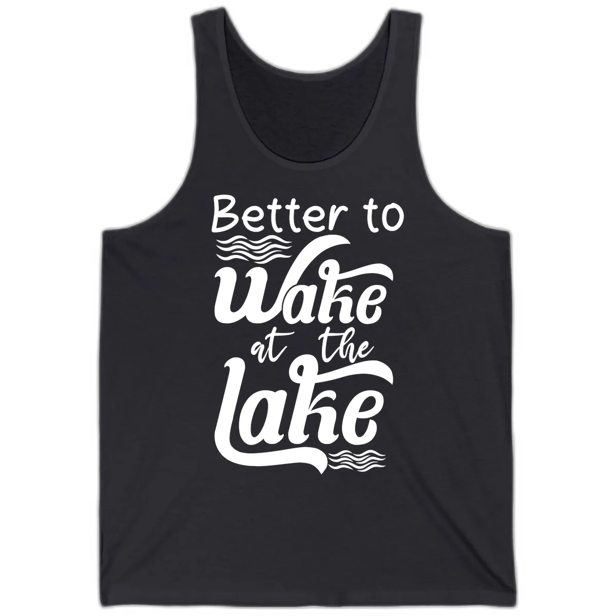 Better to Wake at the Lake Tank in Dark Grey