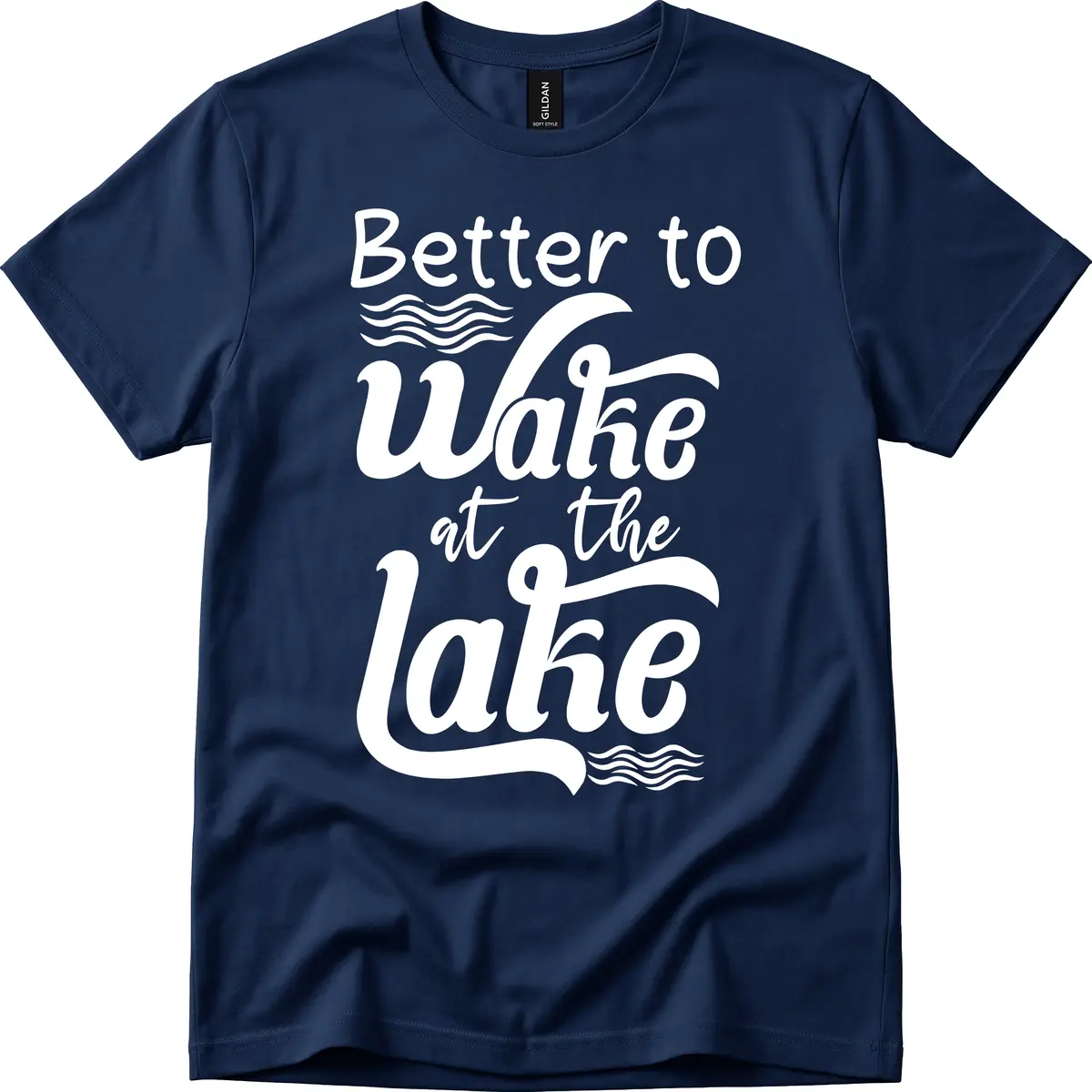 Better to Wake at the Lake T-Shirt in Navy