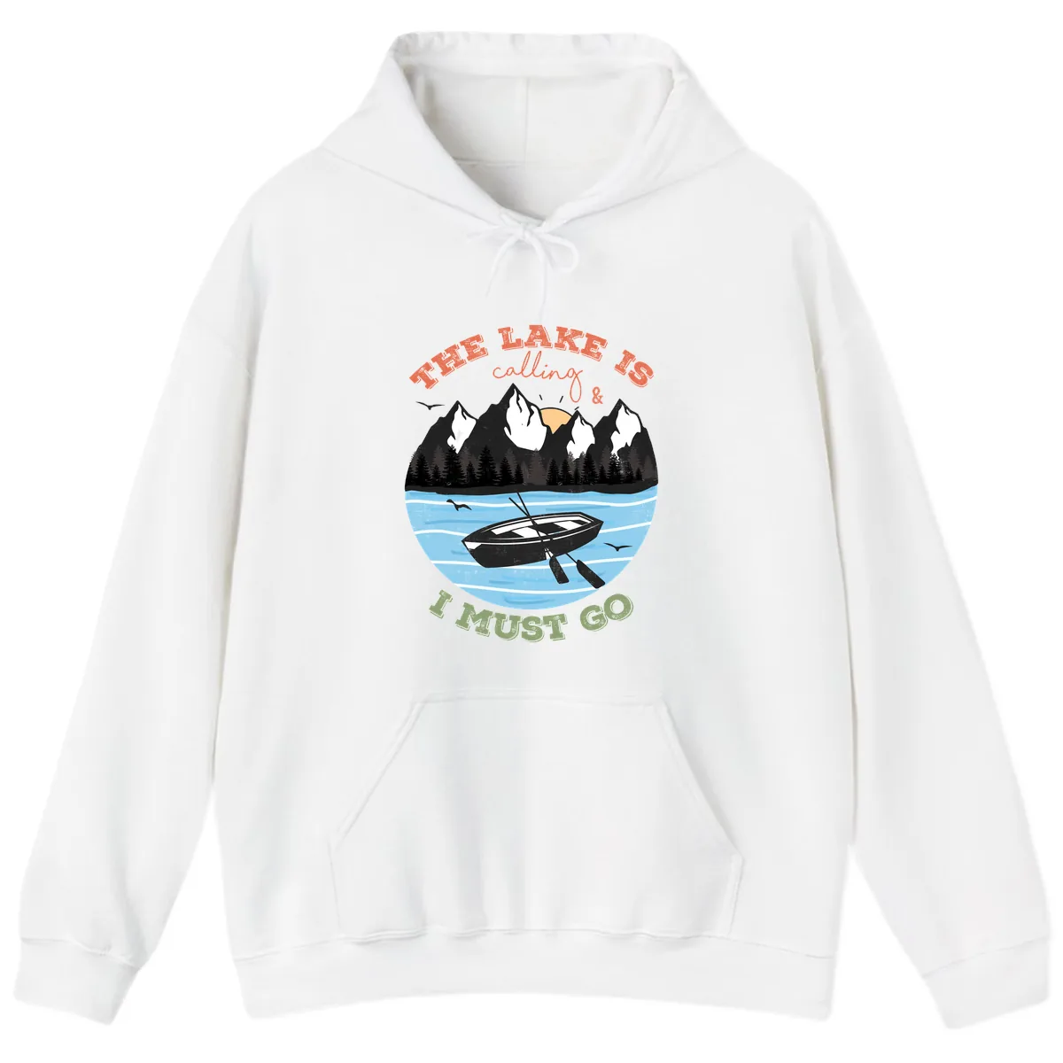 The Lake Is Calling And I Must Go Hoodie in White