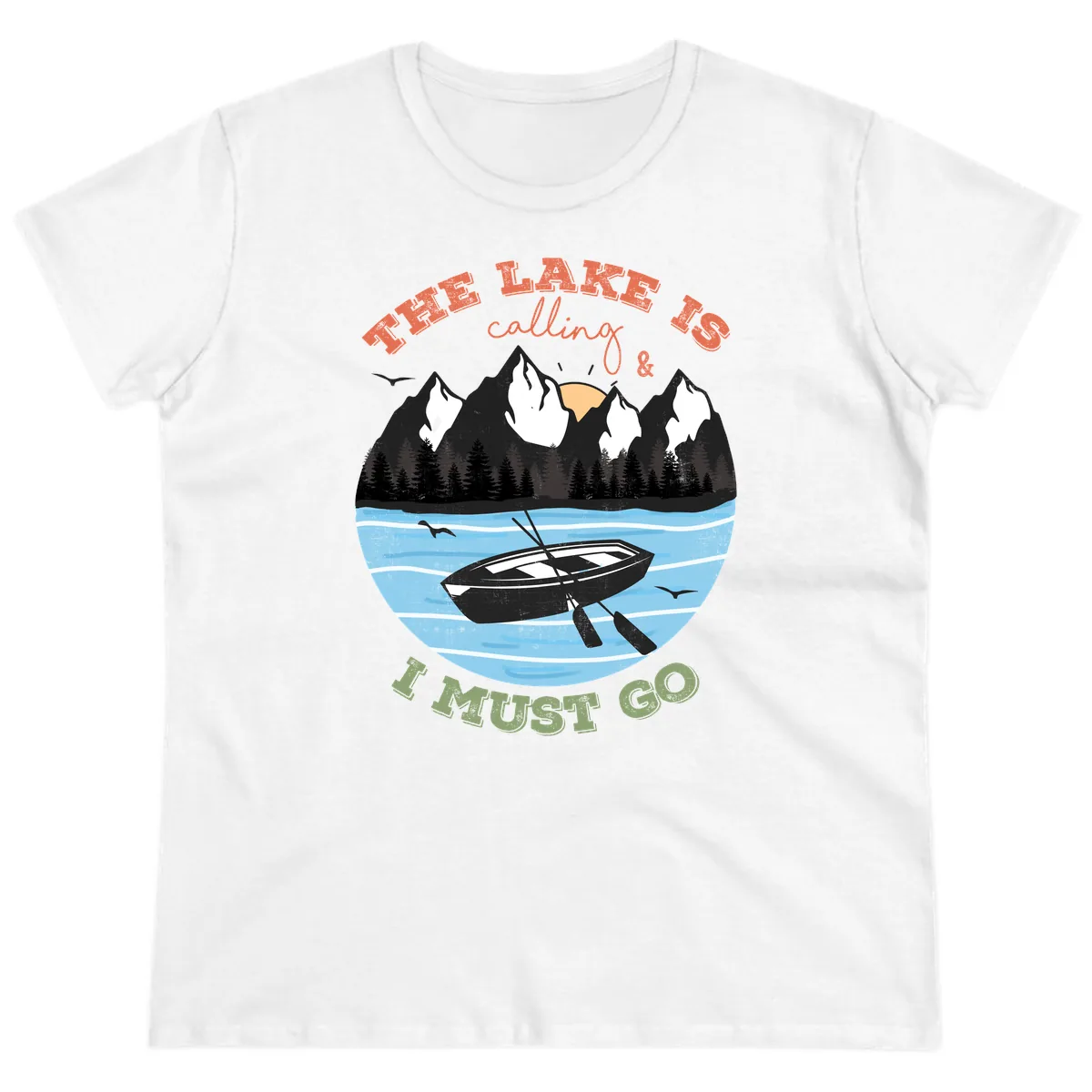 The Lake Is Calling And I Must Go Ladies Tee in White