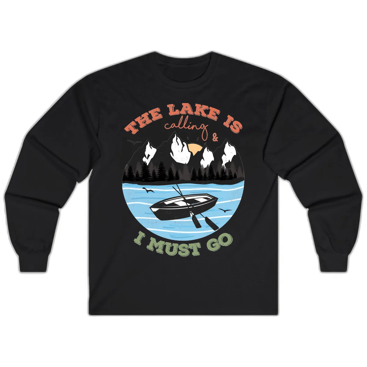 The Lake Is Calling And I Must Go Long Sleeve in Black