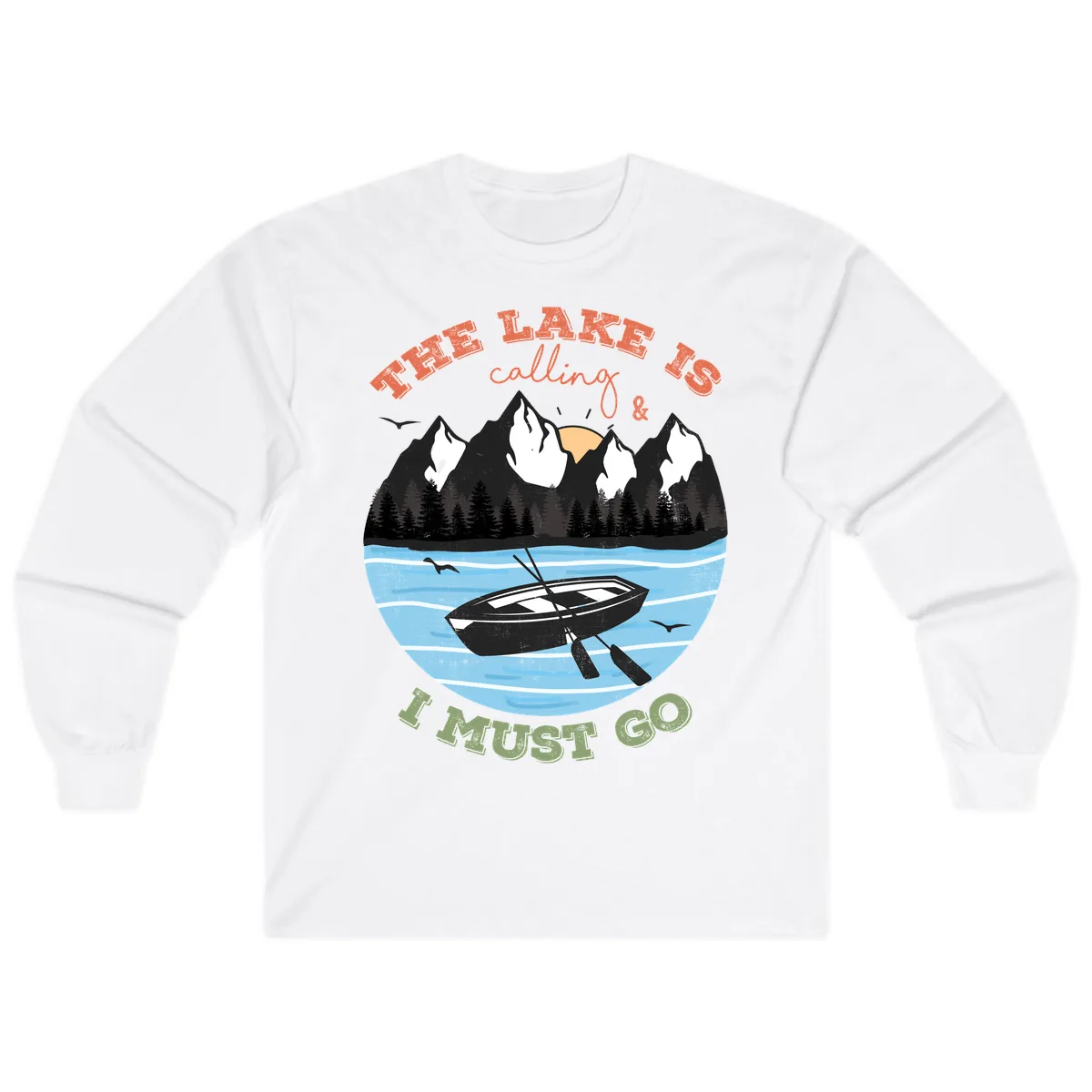 The Lake Is Calling And I Must Go Long Sleeve in White