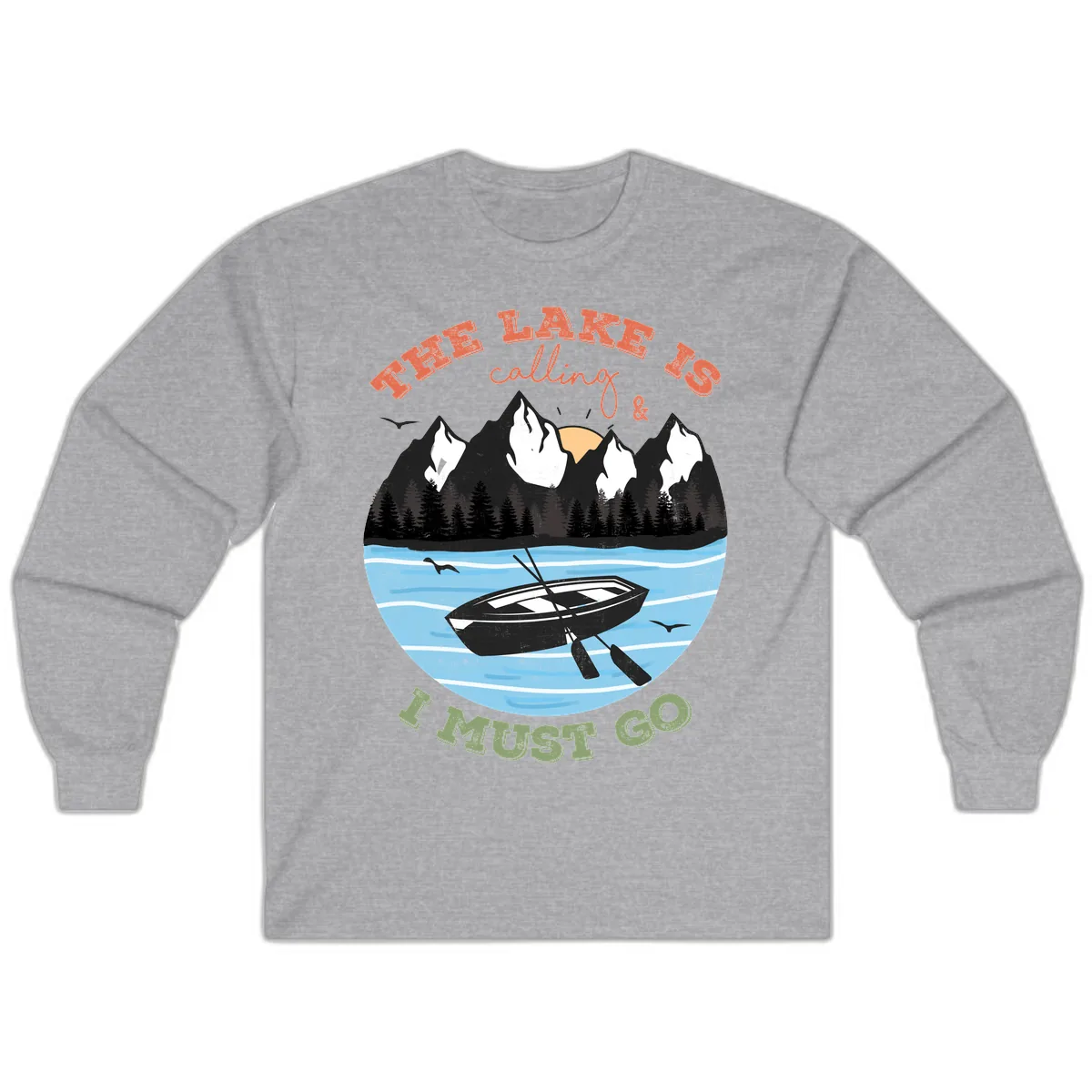 The Lake Is Calling And I Must Go Long Sleeve in Sport Grey