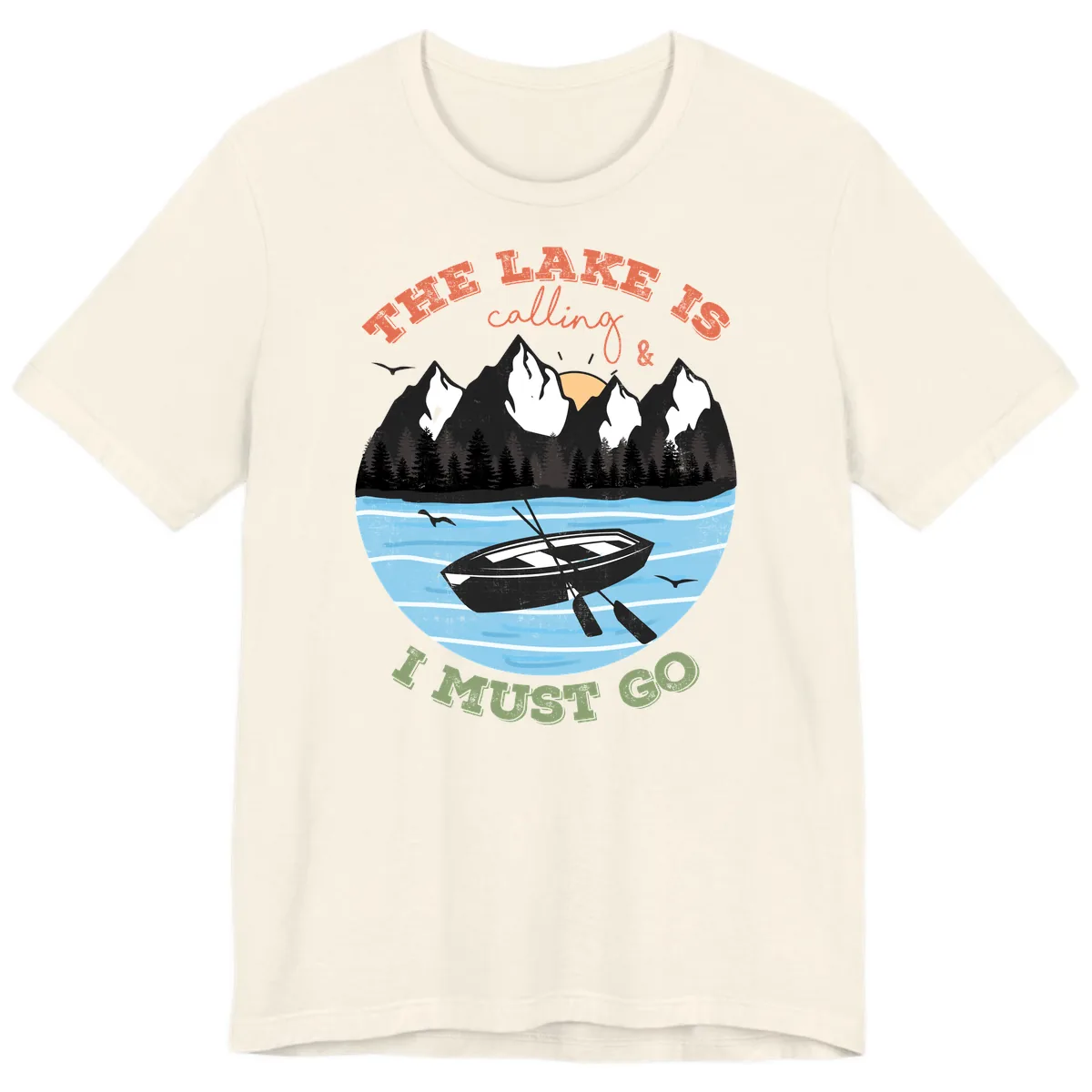 The Lake Is Calling And I Must Go Premium T-Shirt in Natural