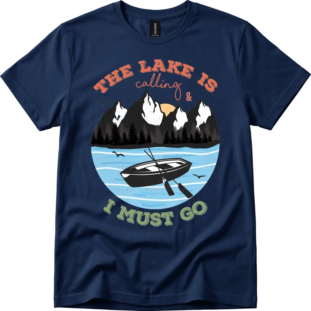 The Lake Is Calling And I Must Go T-Shirt in Navy