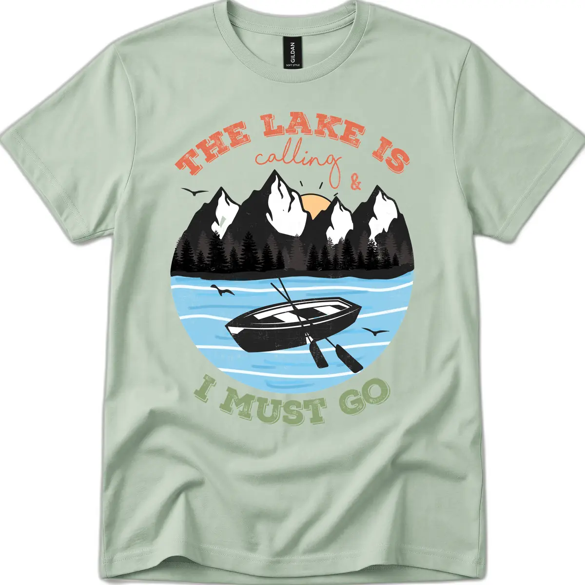 The Lake Is Calling And I Must Go T-Shirt in Sage