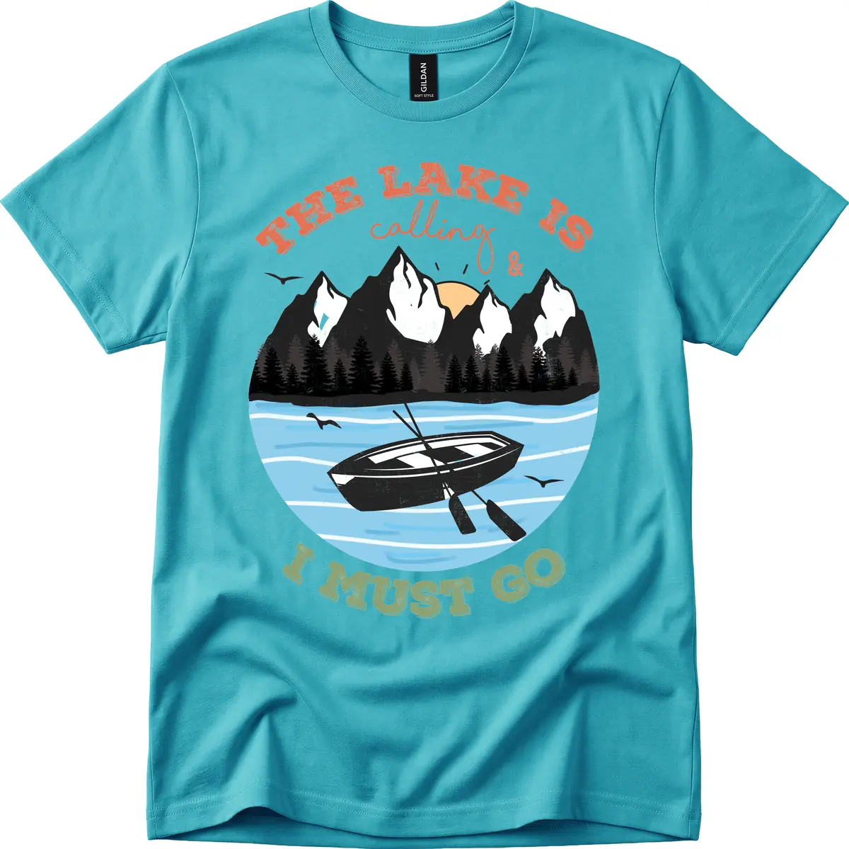 The Lake Is Calling And I Must Go T-Shirt in Tropical Blue