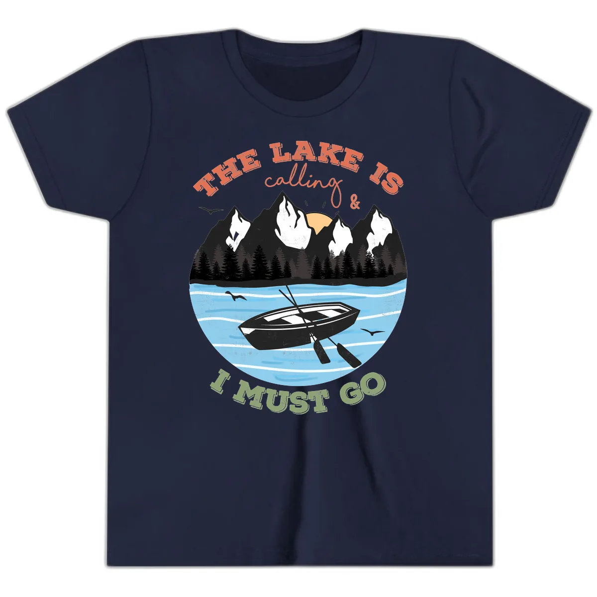 The Lake Is Calling And I Must Go Youth T-Shirt in Navy