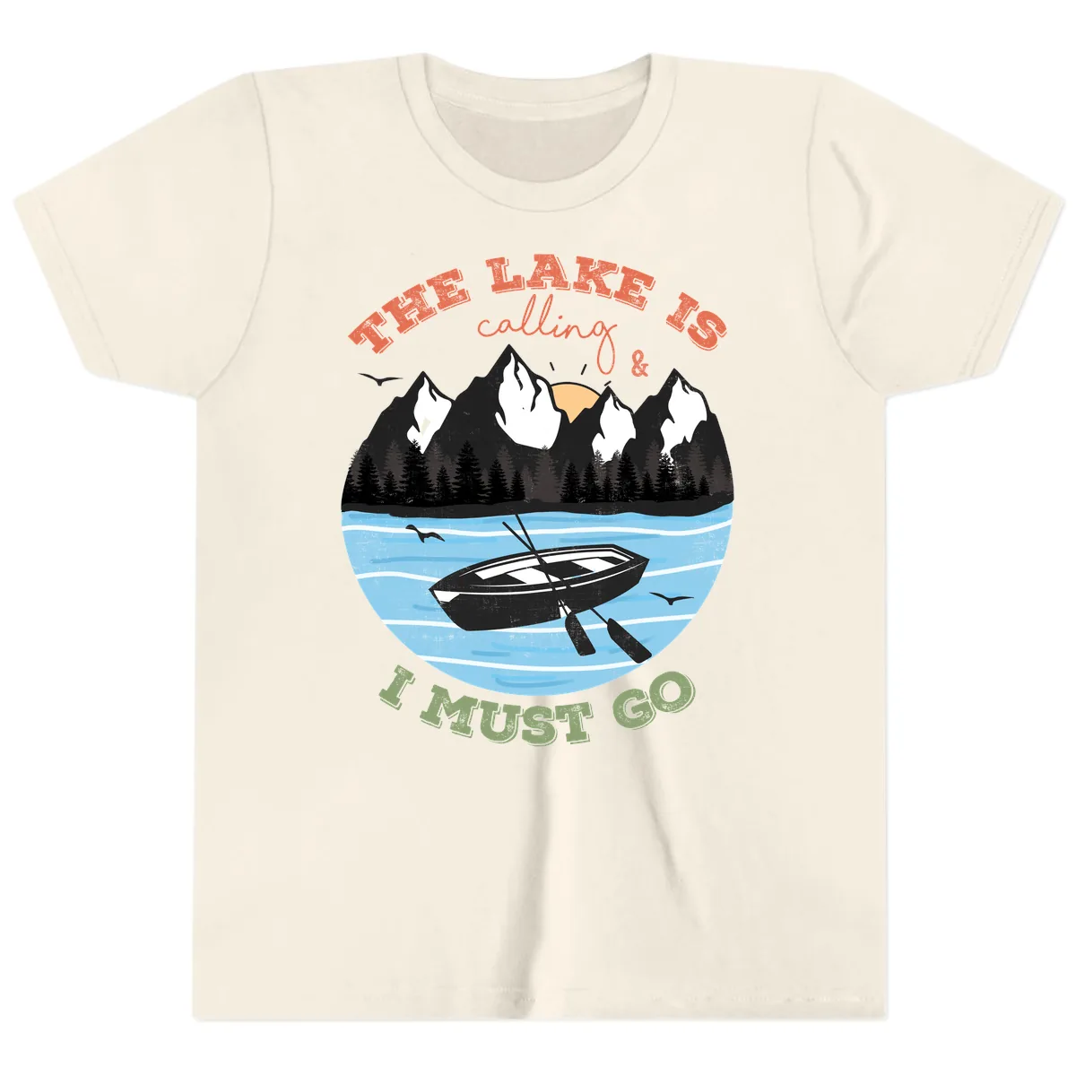 The Lake Is Calling And I Must Go Youth T-Shirt in Natural
