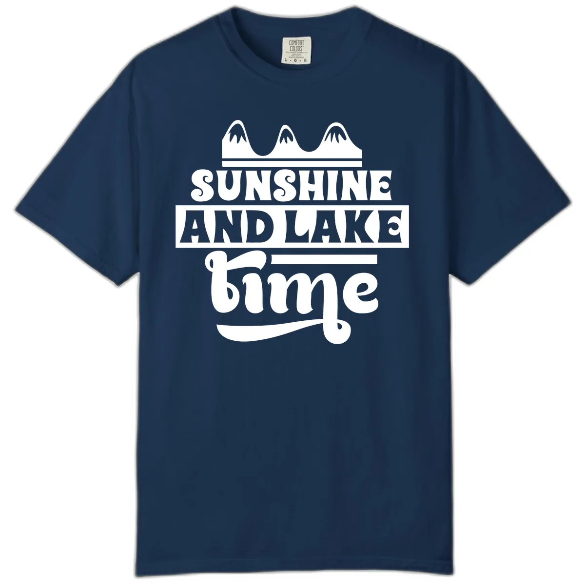 Sunshine And Lake Time Design Comfort Color in Navy