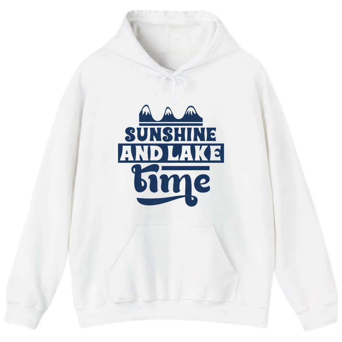 Sunshine And Lake Time Design Hoodie in White