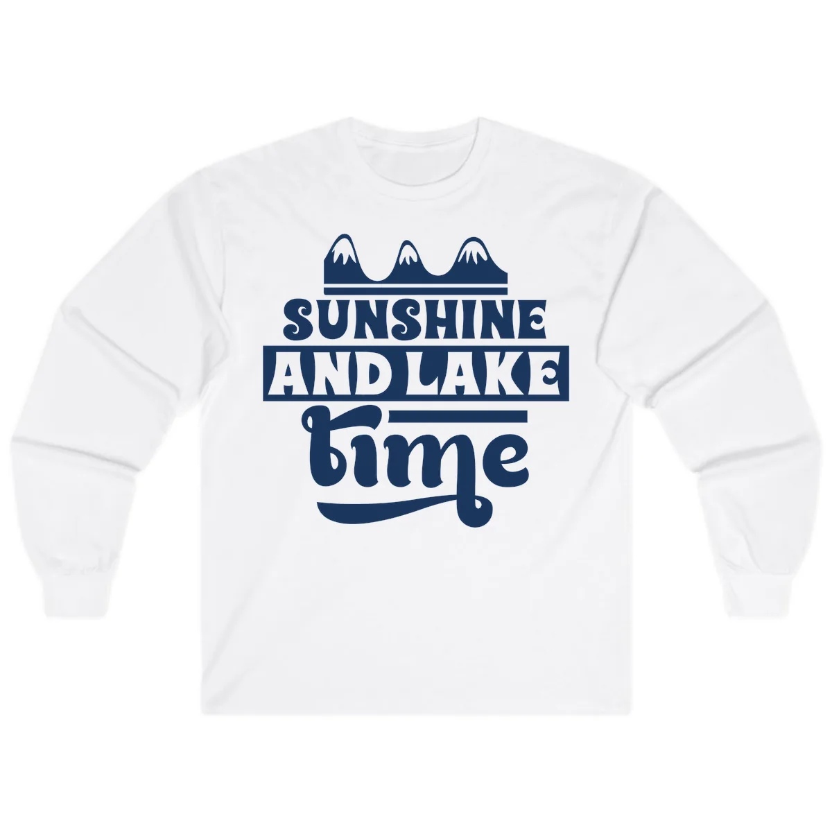 Sunshine And Lake Time Design Long Sleeve in White