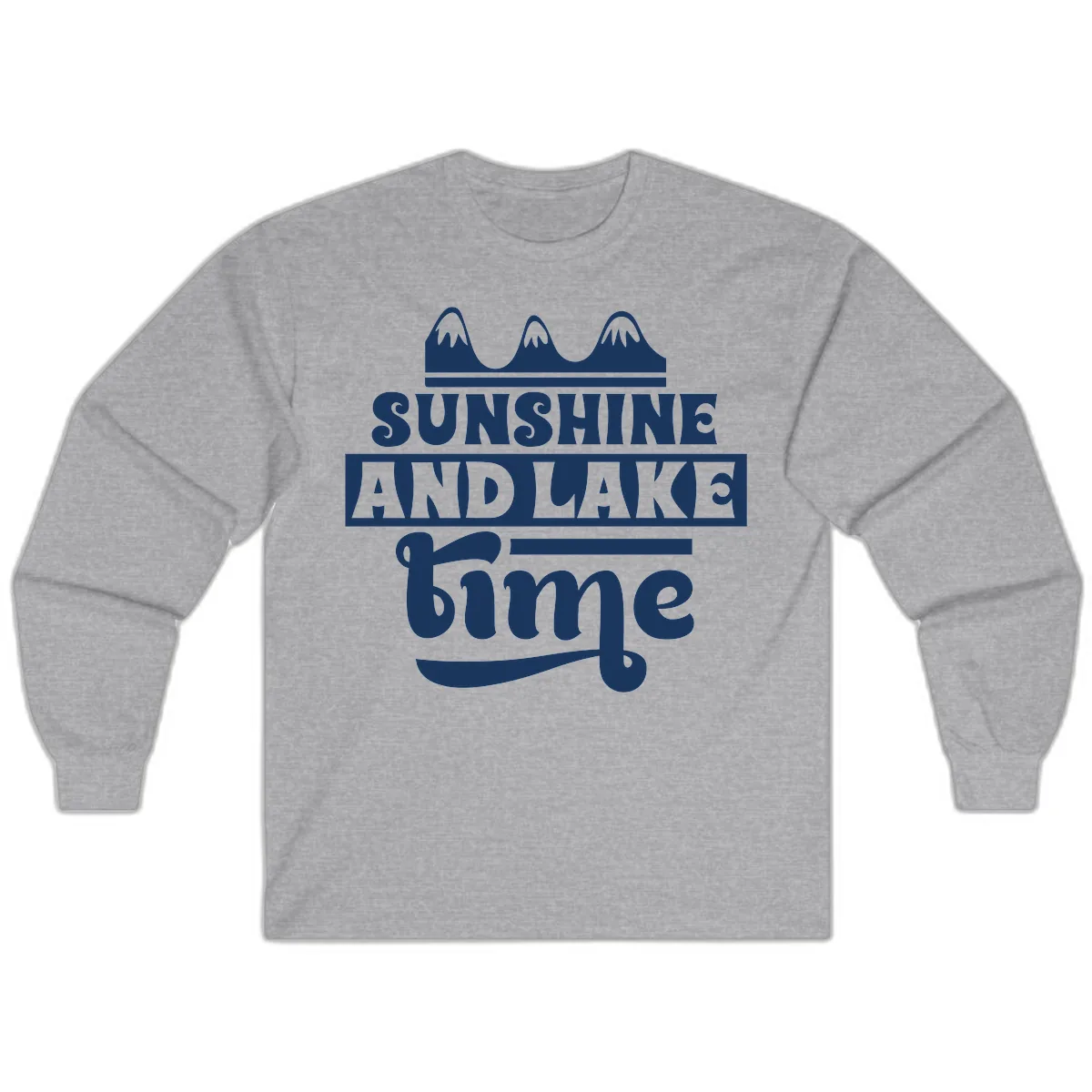 Sunshine And Lake Time Design Long Sleeve in Sport Grey