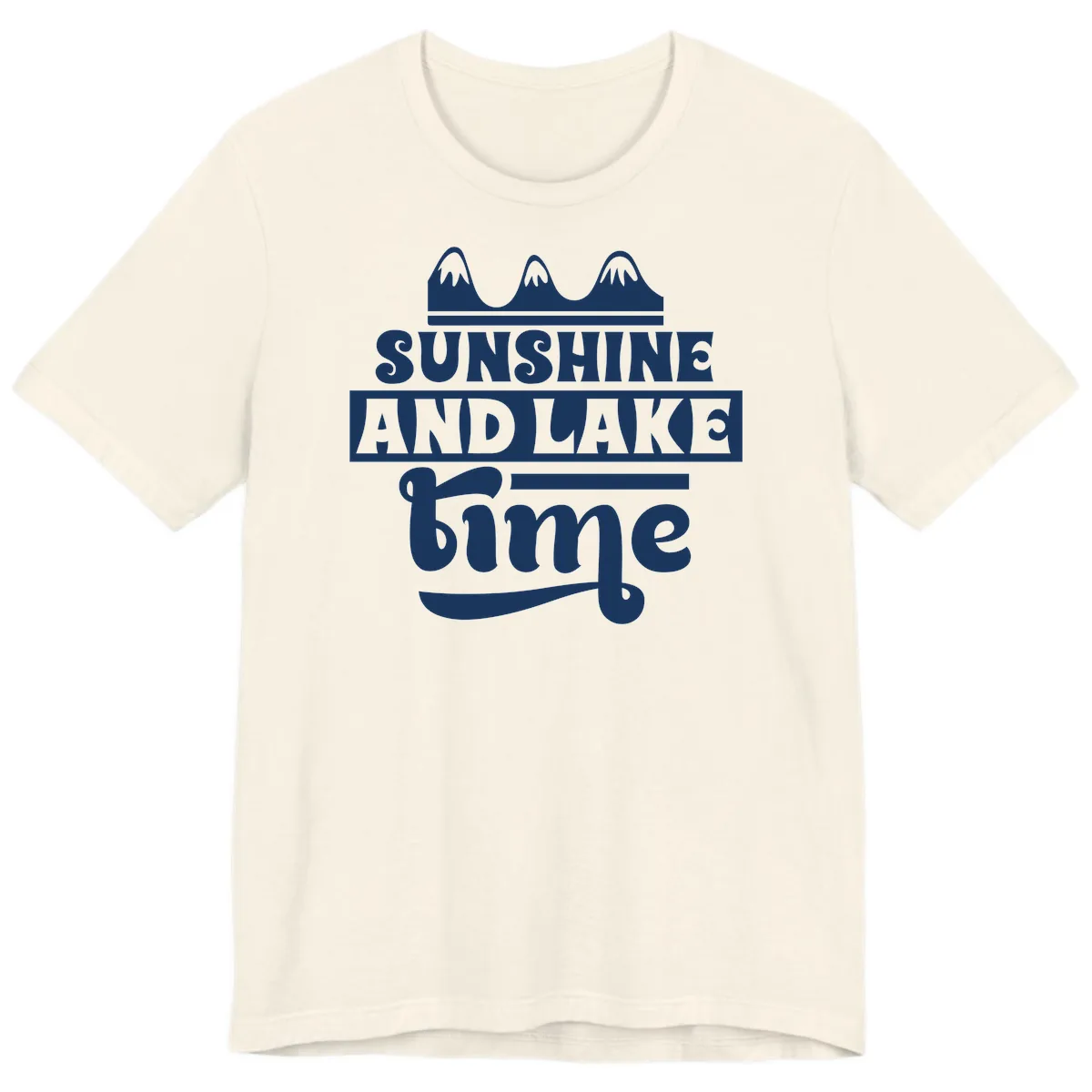 Sunshine And Lake Time Design Premium T-Shirt in Natural
