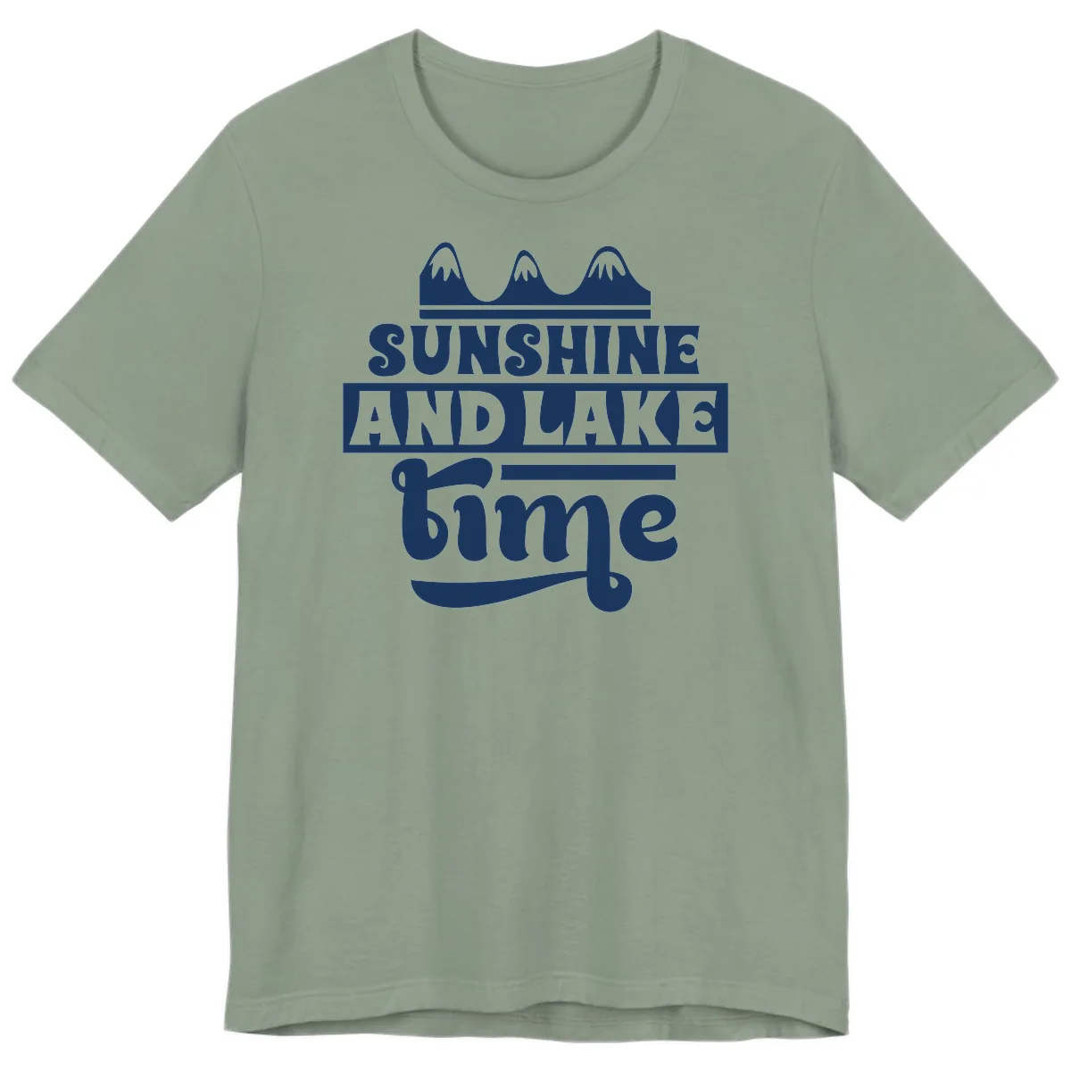 Sunshine And Lake Time Design Premium T-Shirt in Sage