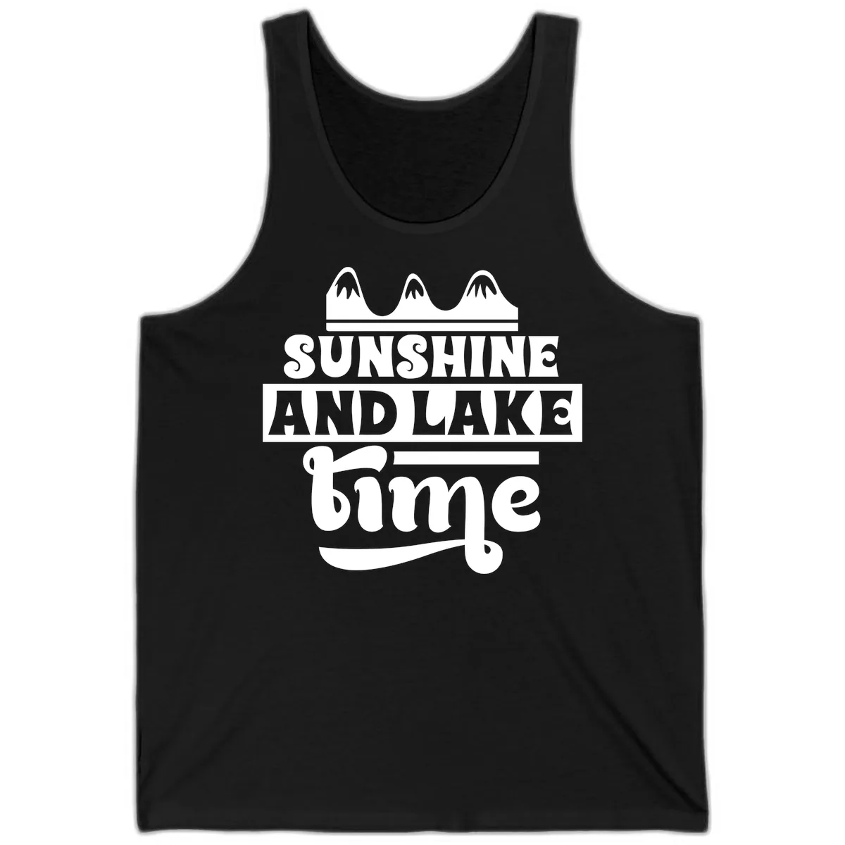 Sunshine And Lake Time Design Tank in Black