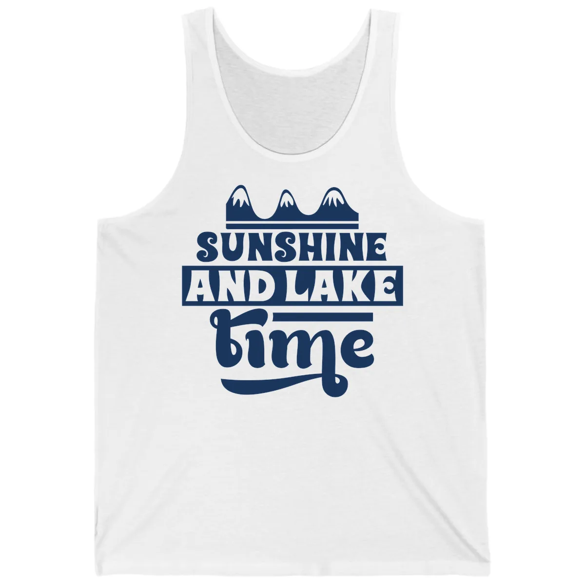 Sunshine And Lake Time Design Tank in White