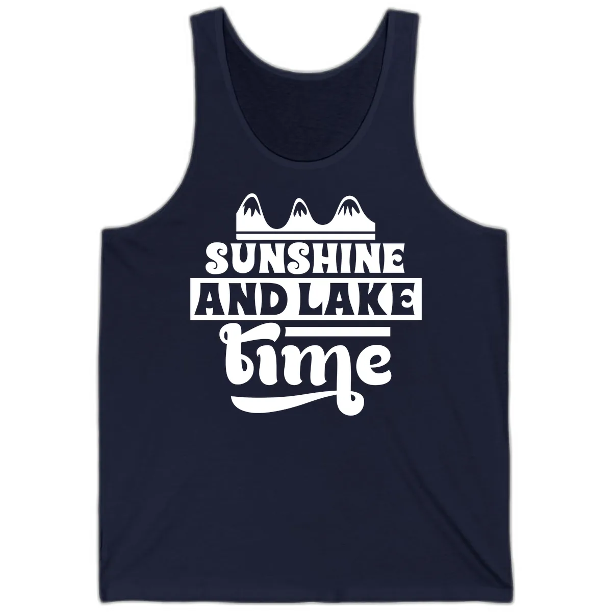 Sunshine And Lake Time Design Tank in Navy