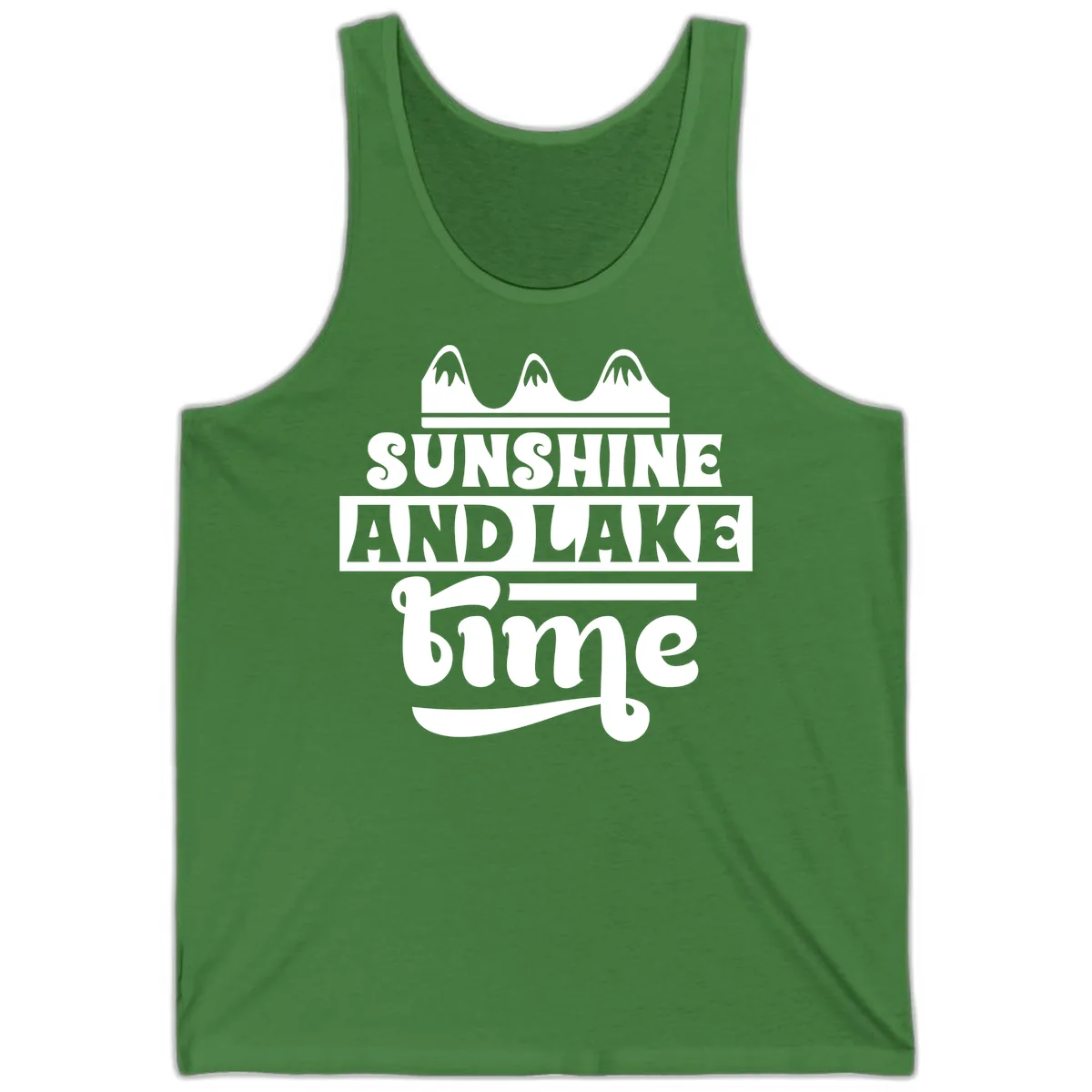 Sunshine And Lake Time Design Tank in Leaf