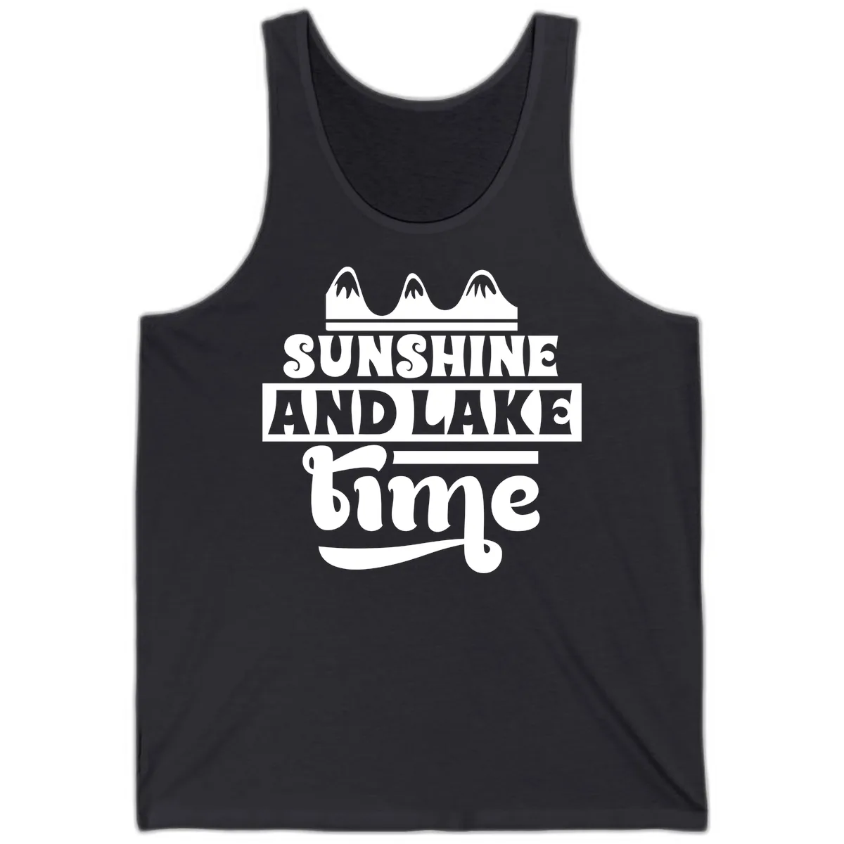 Sunshine And Lake Time Design Tank in Dark Grey