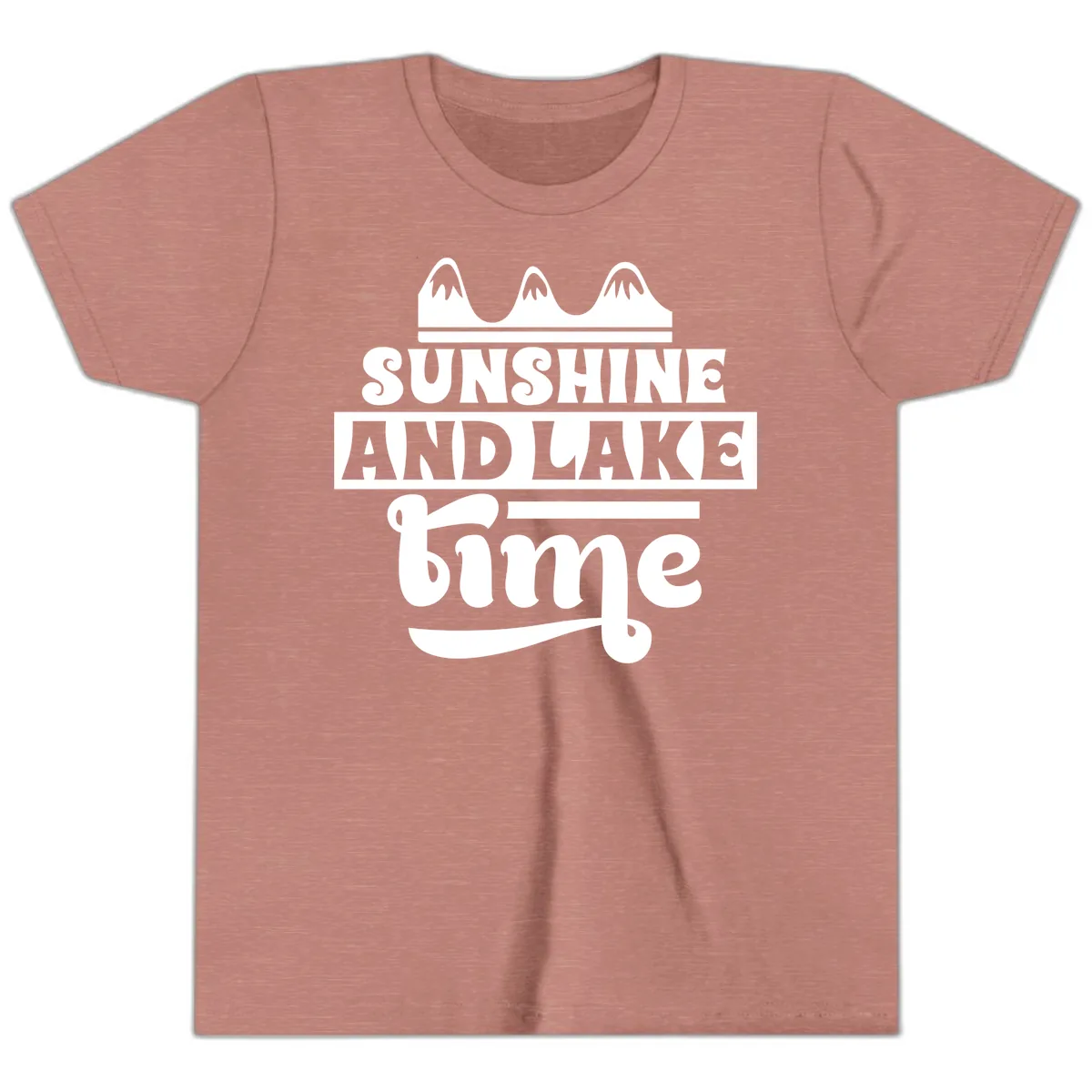 Sunshine And Lake Time Design Youth T-Shirt in Heather Mauve