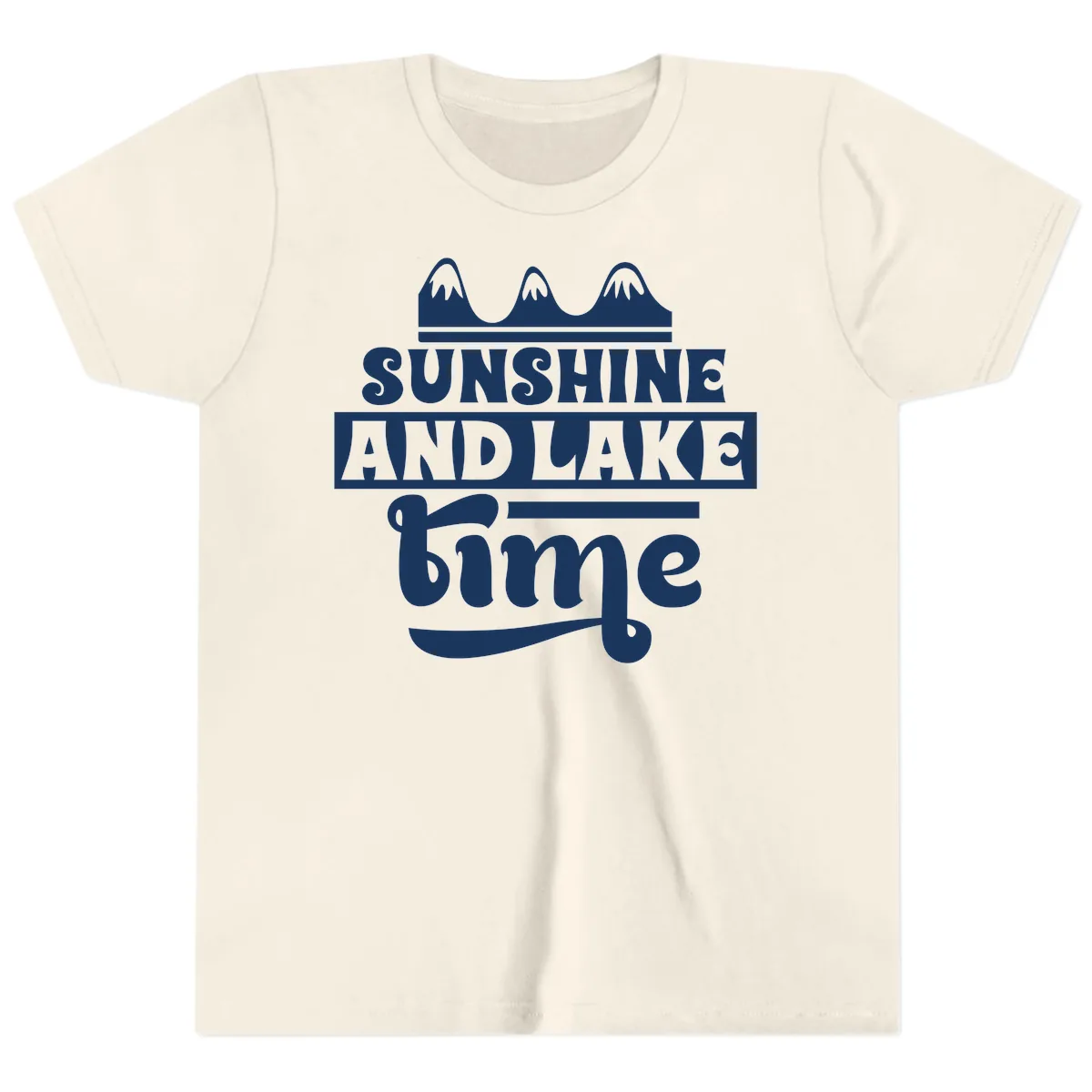 Sunshine And Lake Time Design Youth T-Shirt in Natural