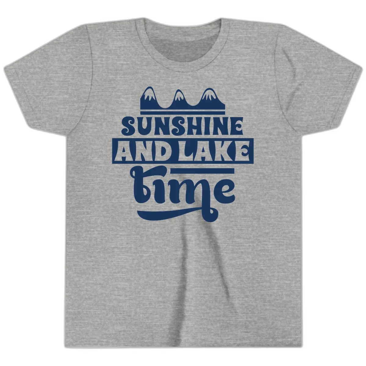 Sunshine And Lake Time Design Youth T-Shirt in Athletic Heather
