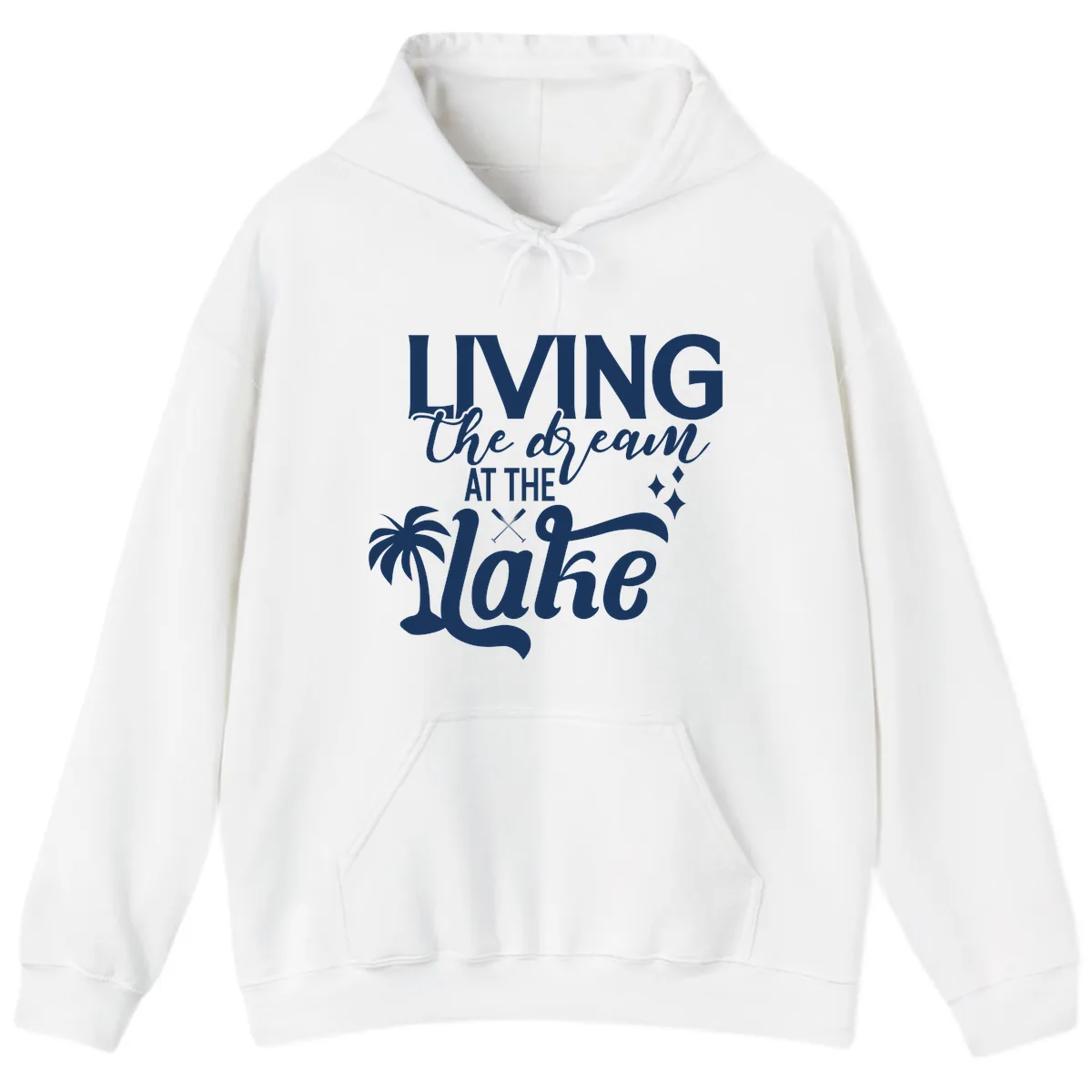 Living The Dream At The Lake Hoodie in White