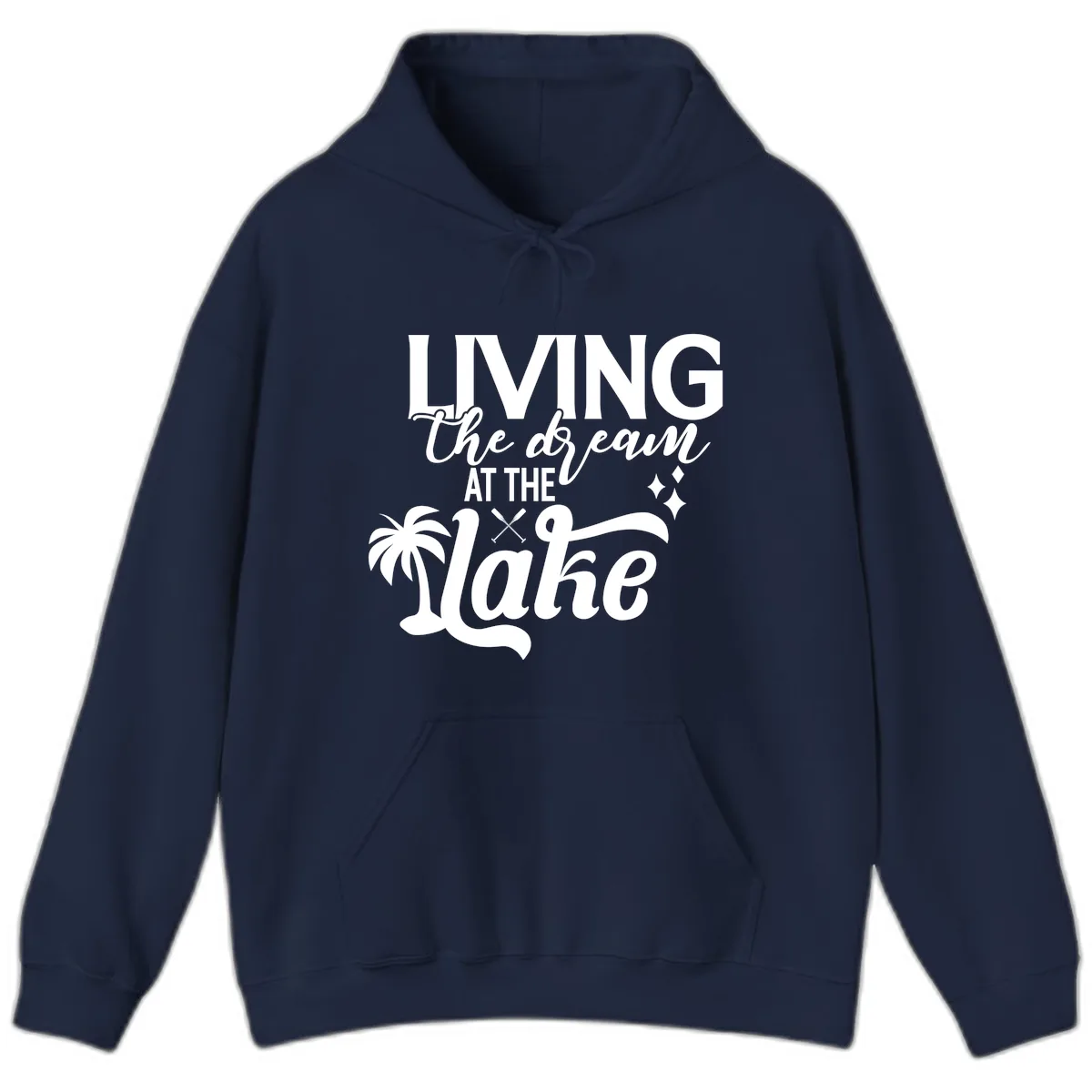 Living The Dream At The Lake Hoodie in Navy