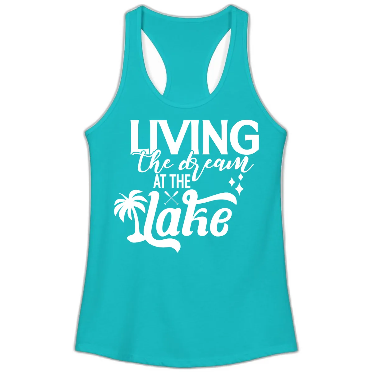 Living The Dream At The Lake Ladies Tank in Tahiti Blue