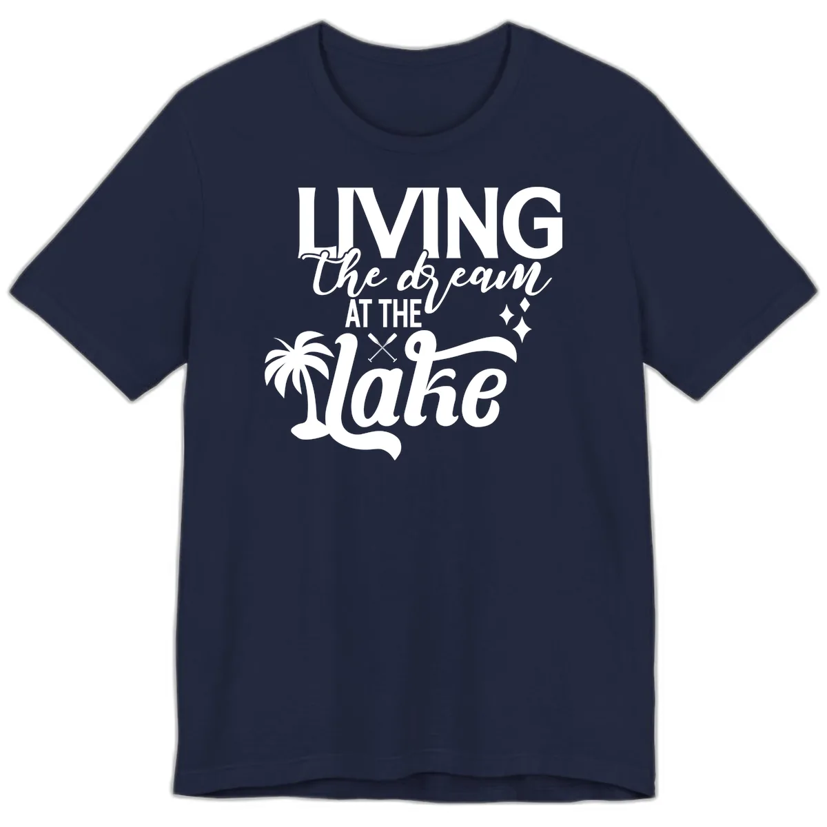 Living The Dream At The Lake Premium T-Shirt in Navy