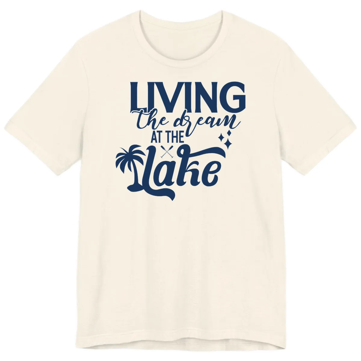 Living The Dream At The Lake Premium T-Shirt in Natural