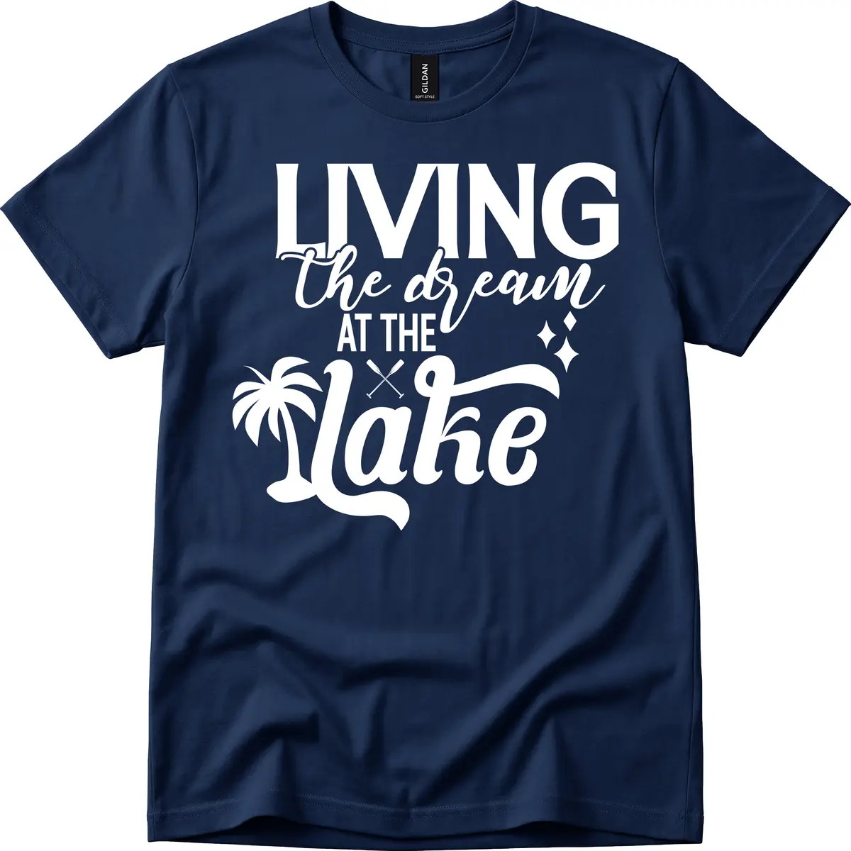 Living The Dream At The Lake T-Shirt in Navy