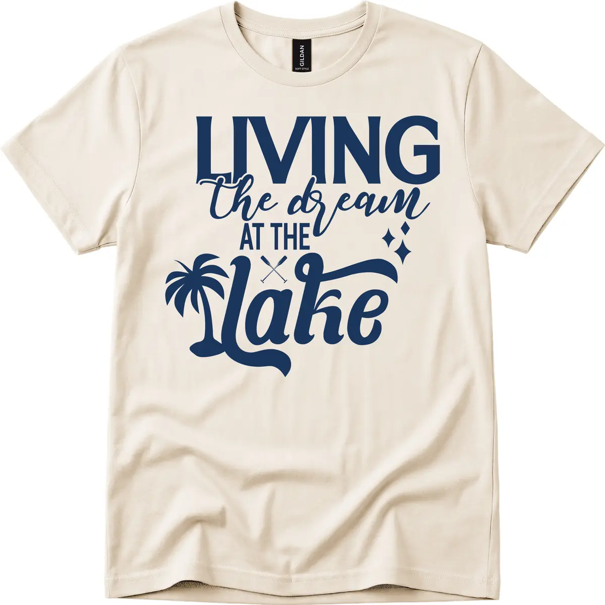 Living The Dream At The Lake T-Shirt in Natural