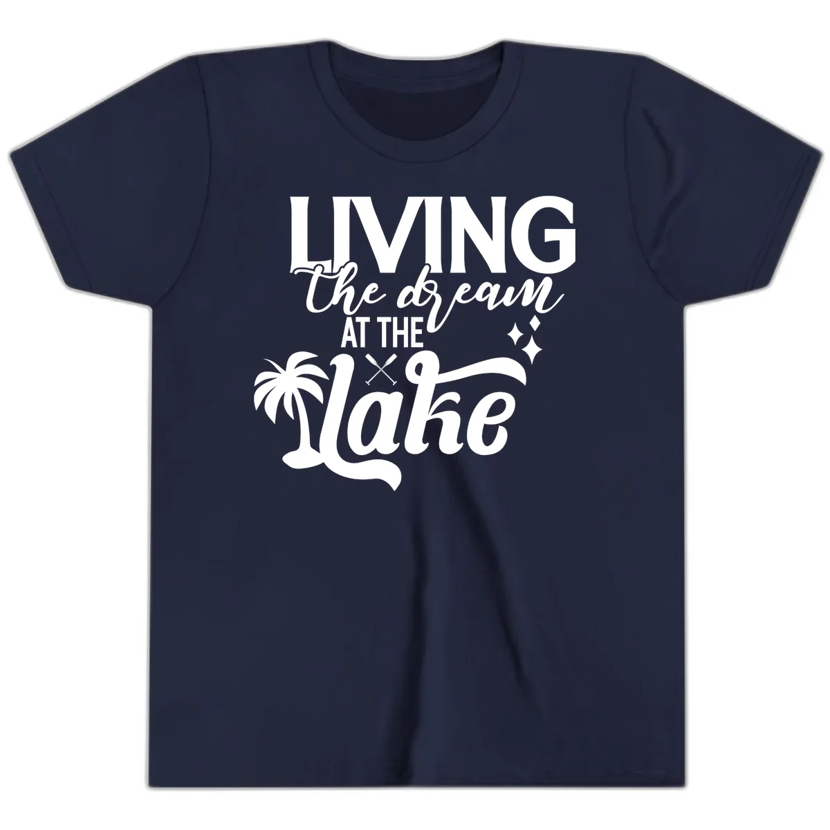 Living The Dream At The Lake Youth T-Shirt in Navy