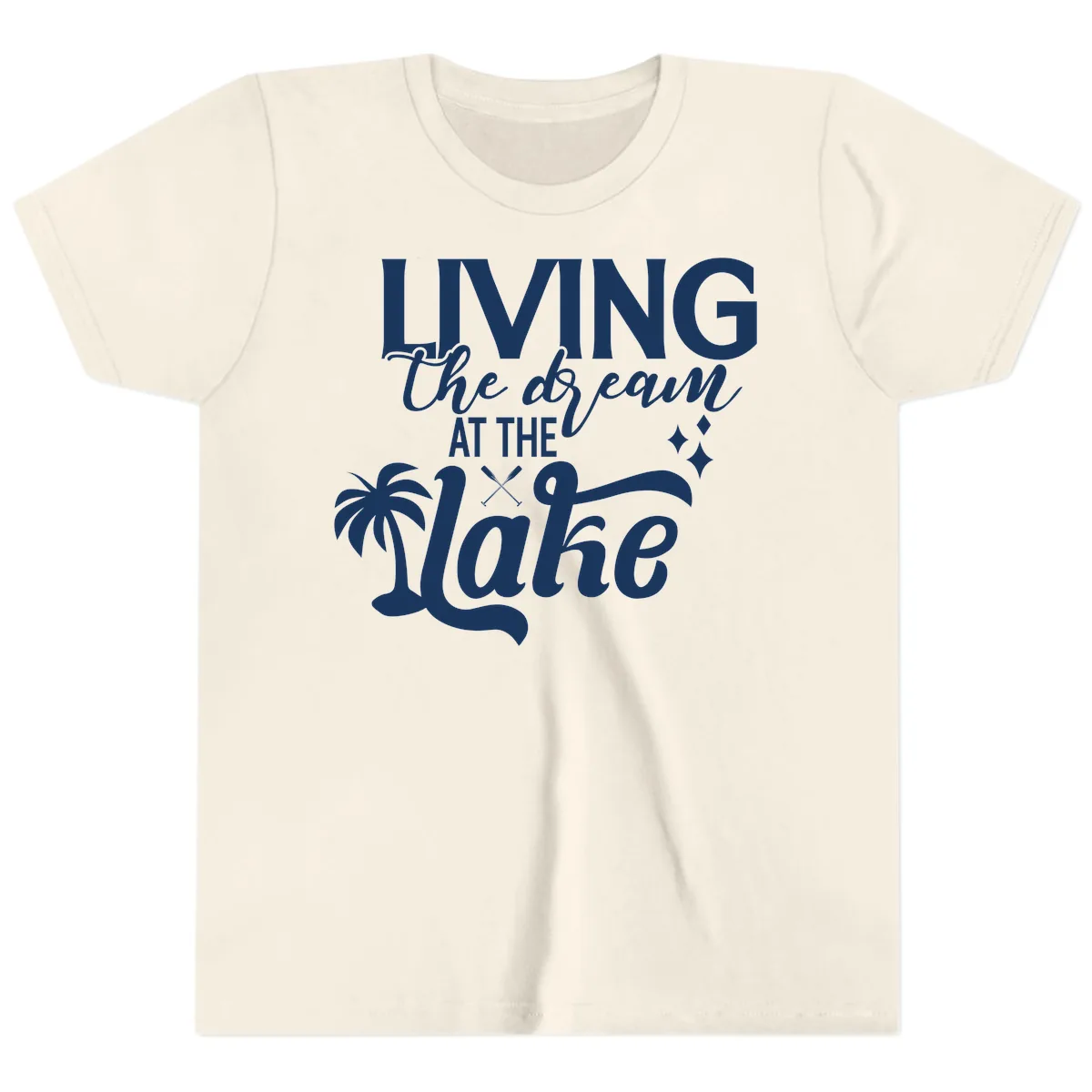 Living The Dream At The Lake Youth T-Shirt in Natural