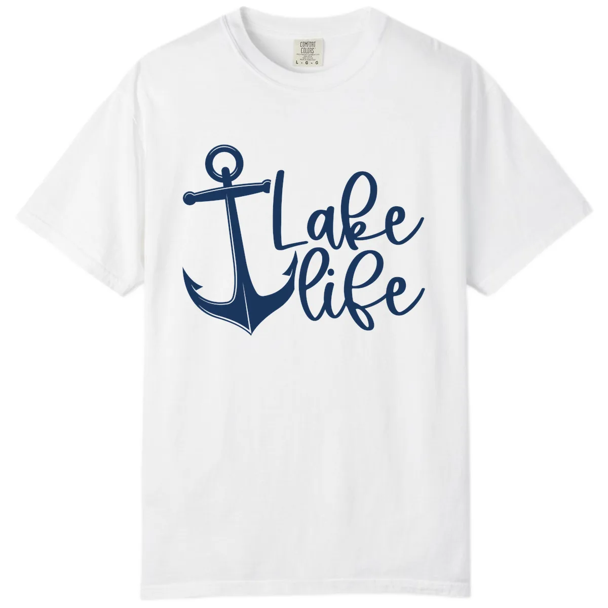 Lake Life Anchor Design Comfort Color in White