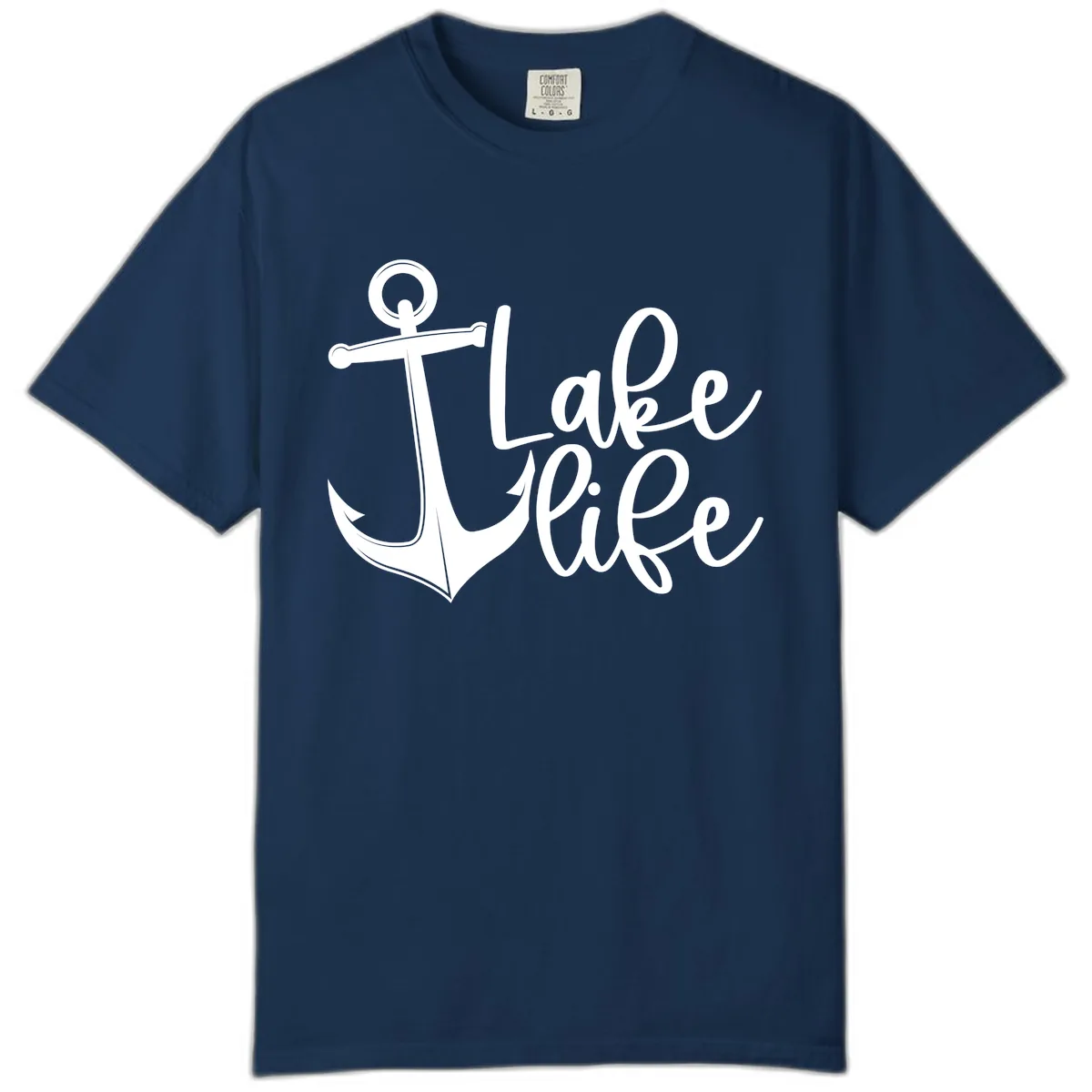 Lake Life Anchor Design Comfort Color in Navy