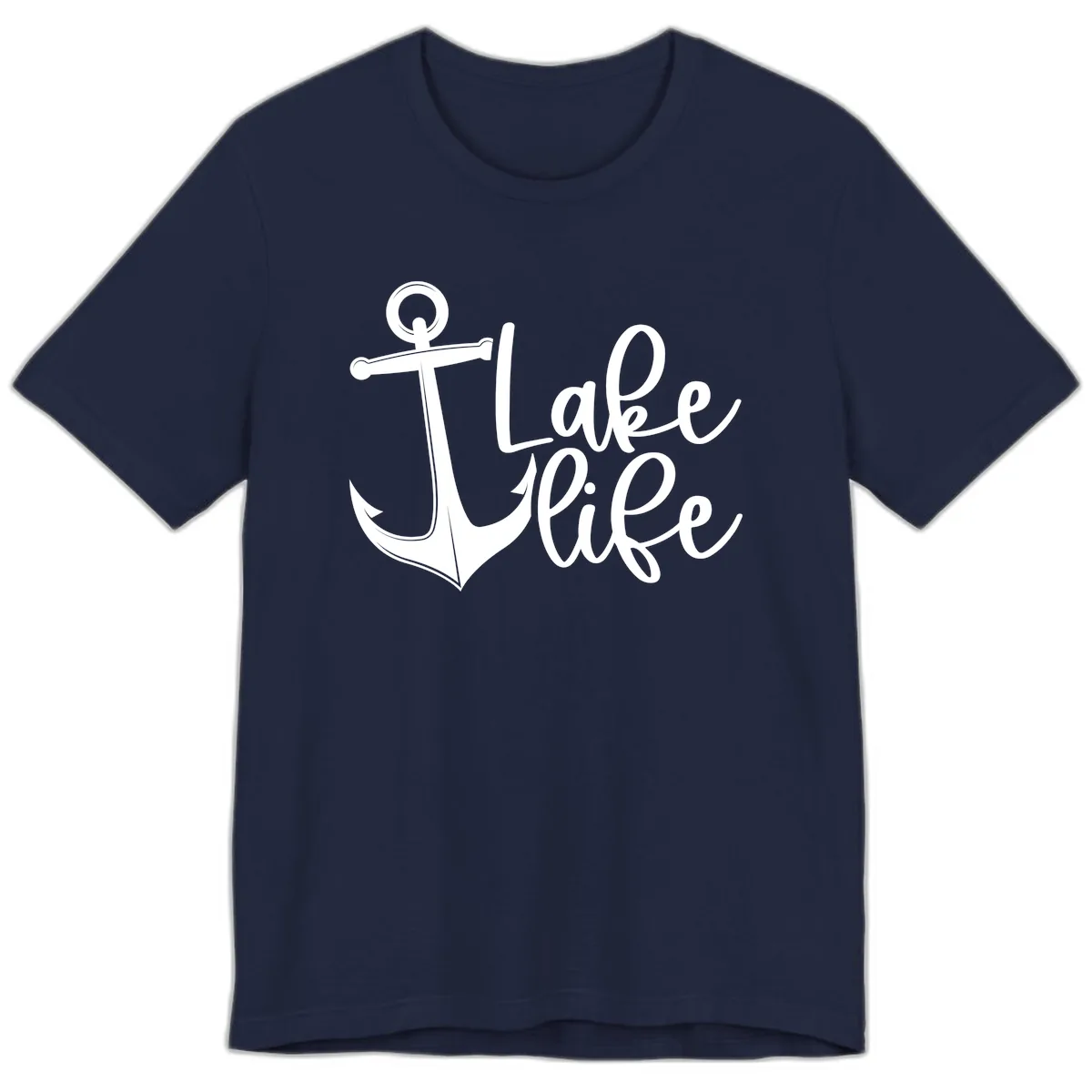 Lake Life Anchor Design Premium T-Shirt in Navy