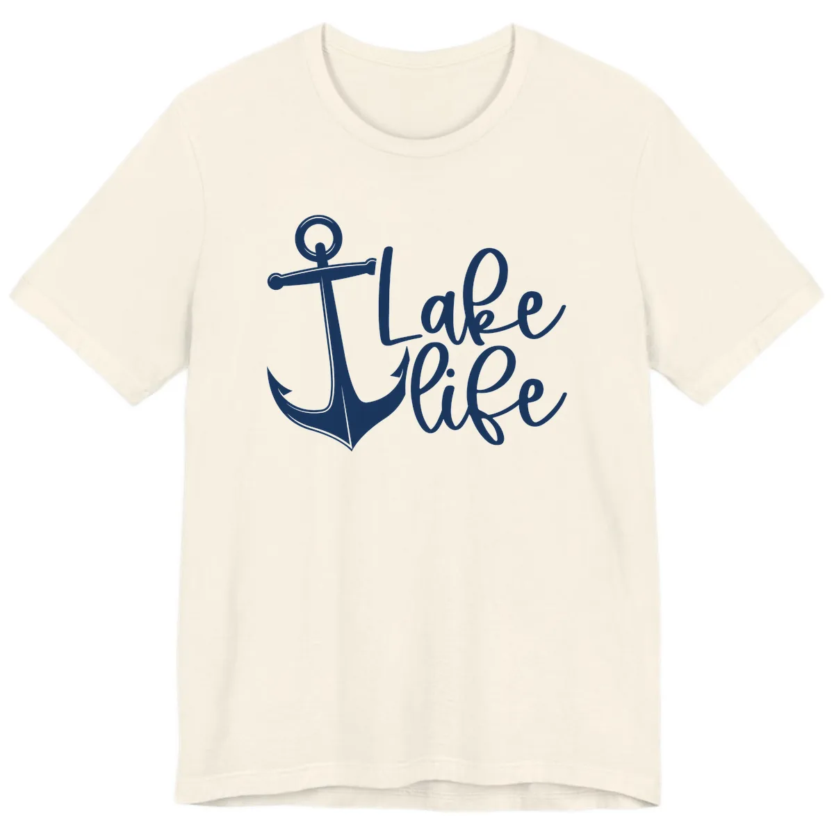 Lake Life Anchor Design Premium T-Shirt in Natural