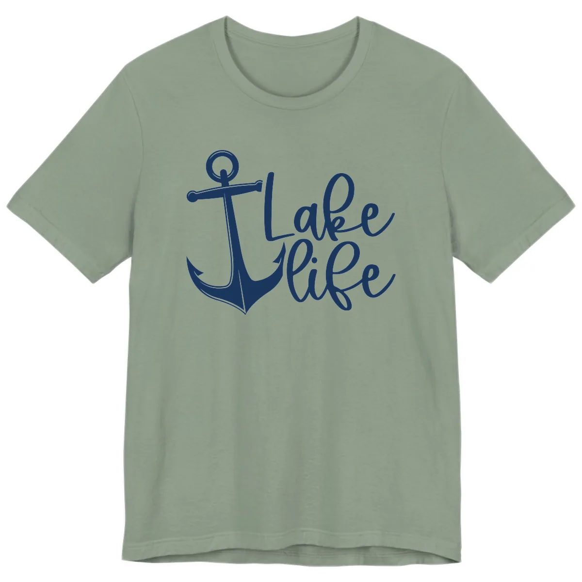 Lake Life Anchor Design Premium T-Shirt in Sage