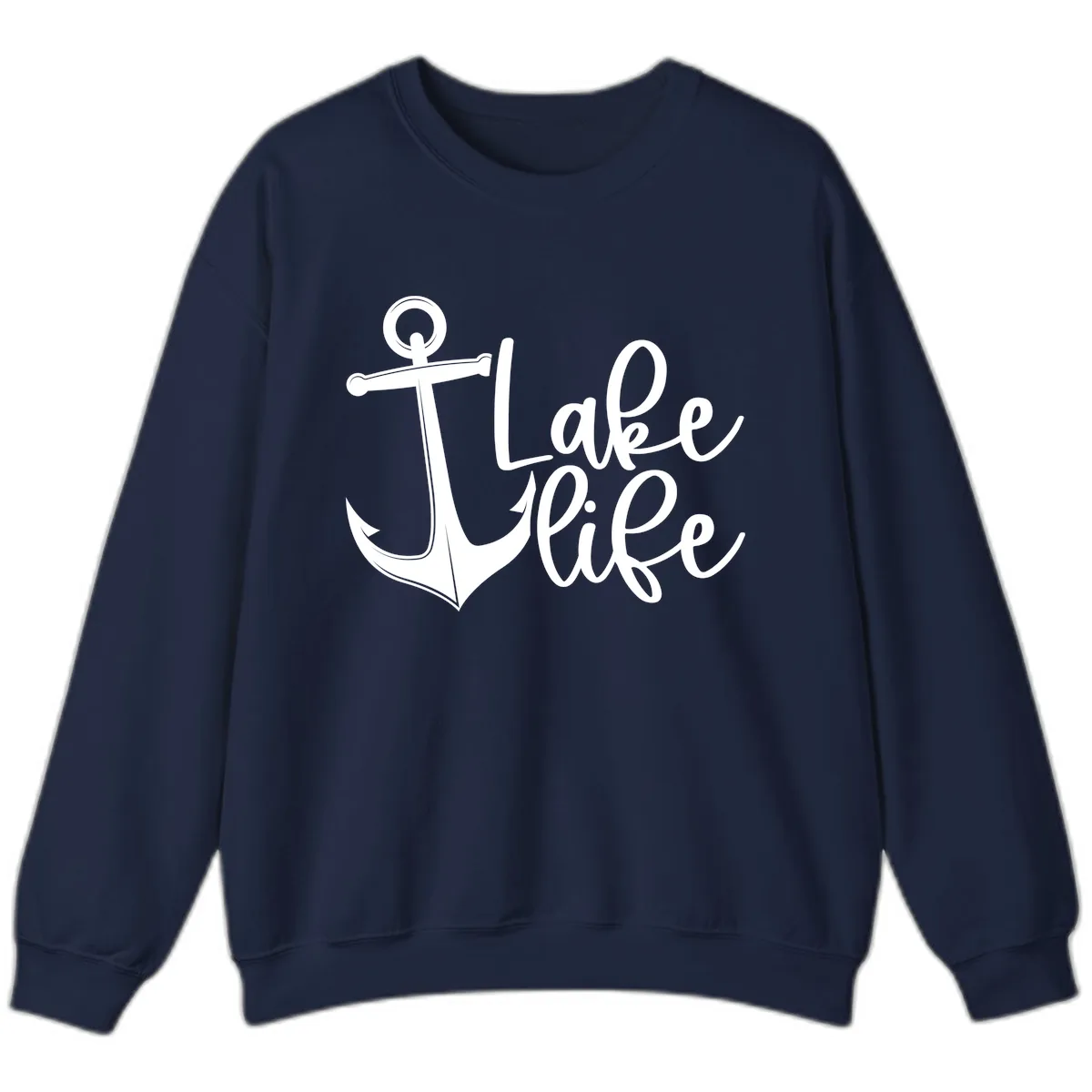 Lake Life Anchor Design Sweatshirt in Navy
