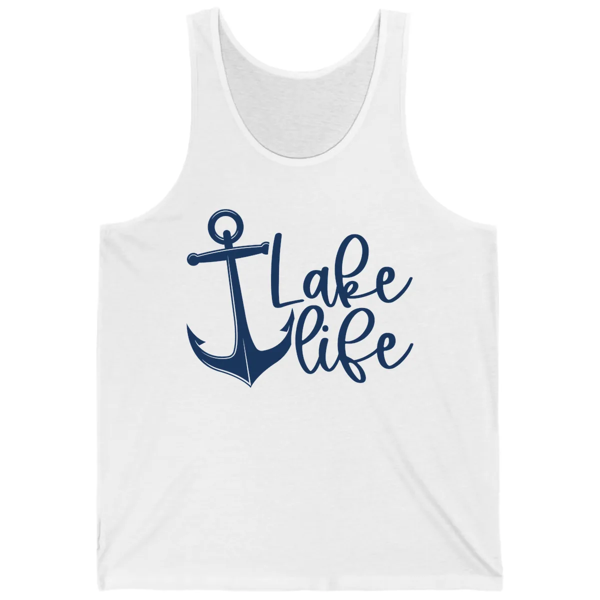Lake Life Anchor Design Tank in White