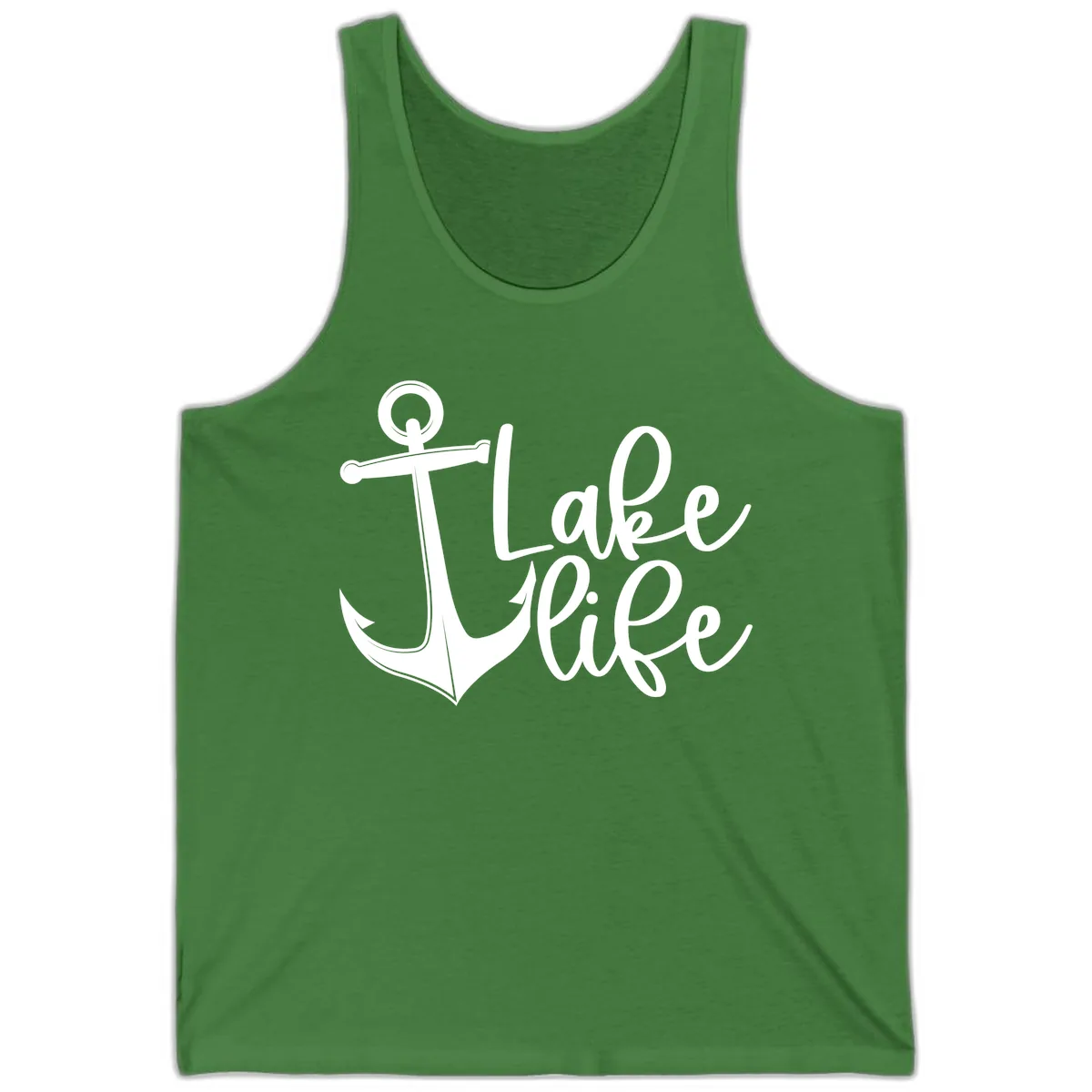Lake Life Anchor Design Tank in Leaf