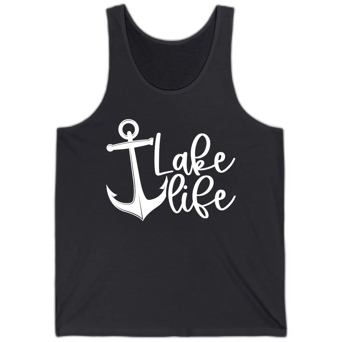 Lake Life Anchor Design Tank in Dark Grey