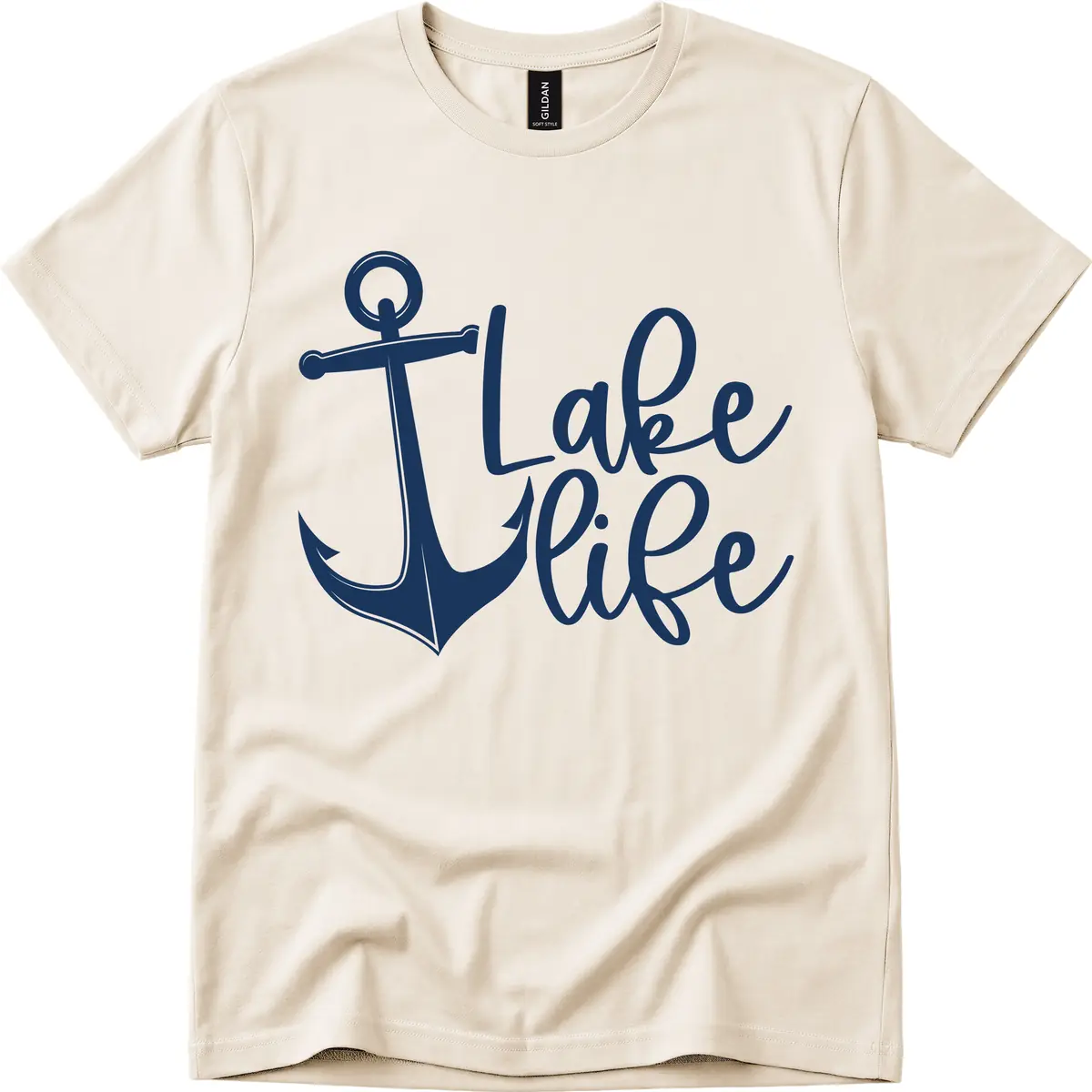 Lake Life Anchor Design T-Shirt in Natural