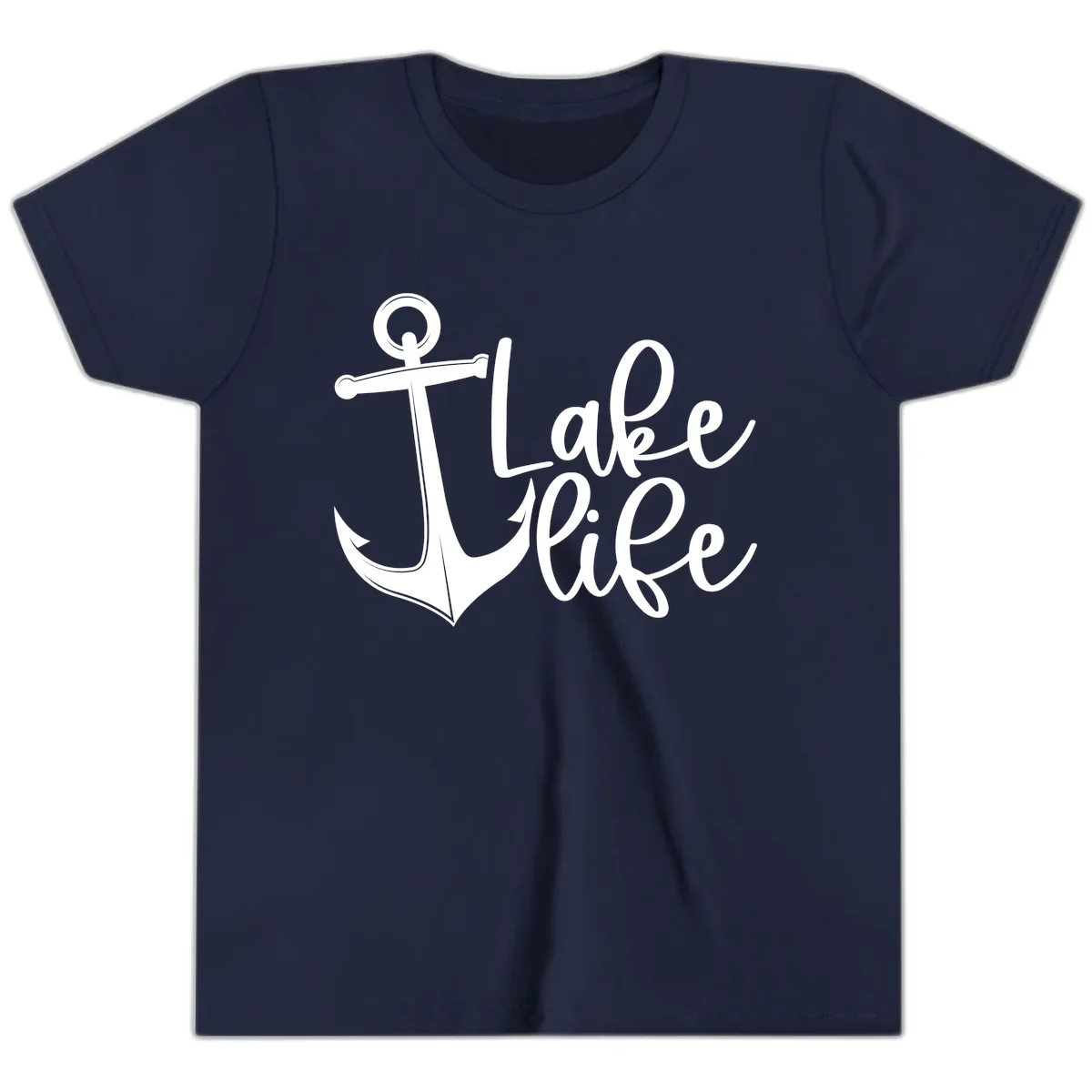 Lake Life Anchor Design Youth T-Shirt in Navy